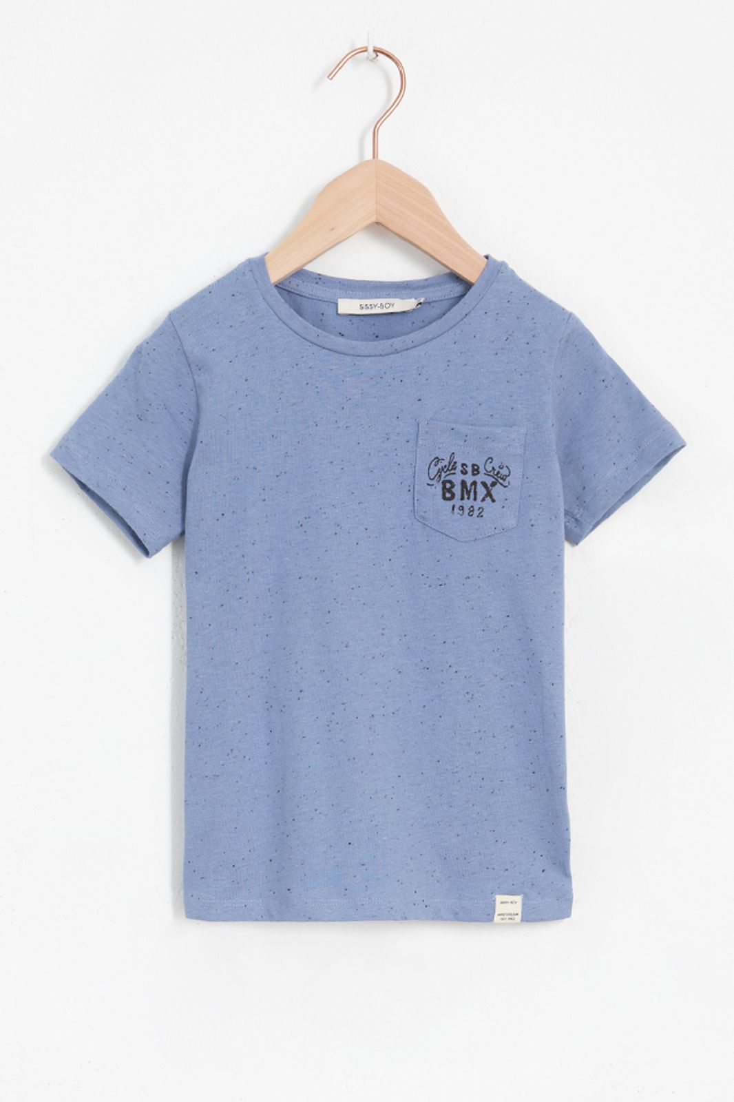 T-shirt neppy à imprimé vélo - bleu