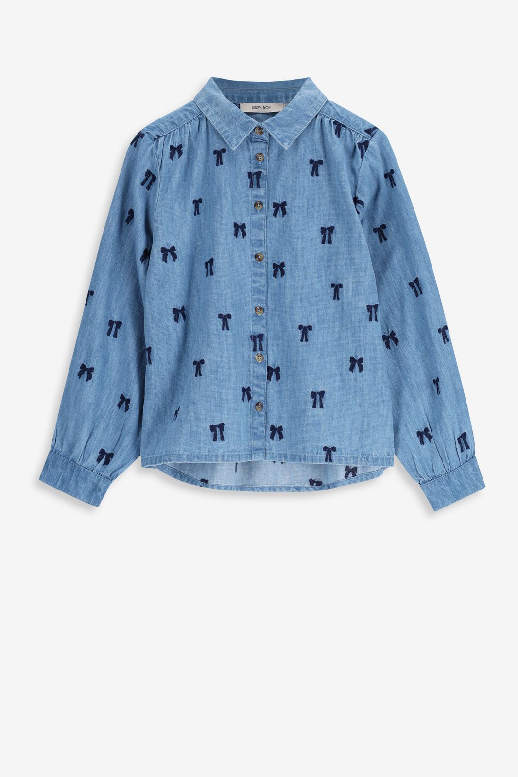 Blouse avec nœuds brodés - bleu