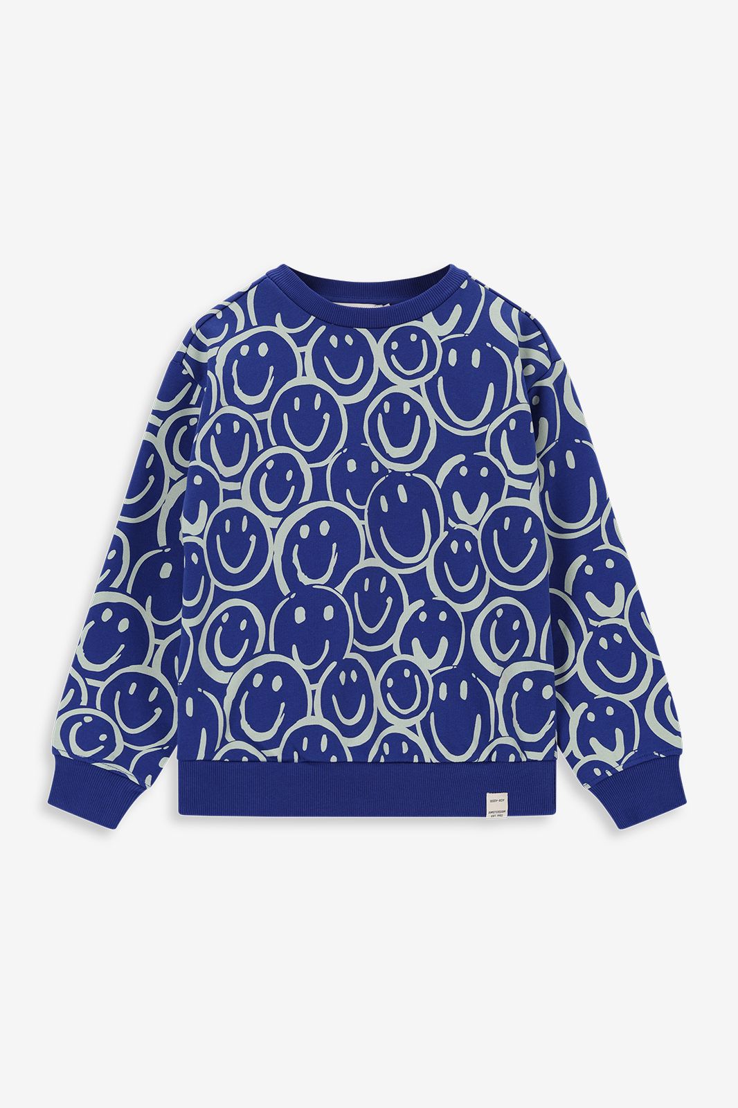 Sweat avec imprimé smiley - bleu