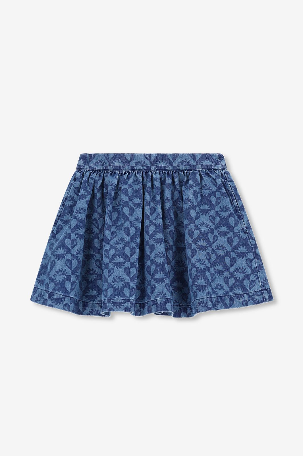 Jupe en jean avec imprimé - bleu