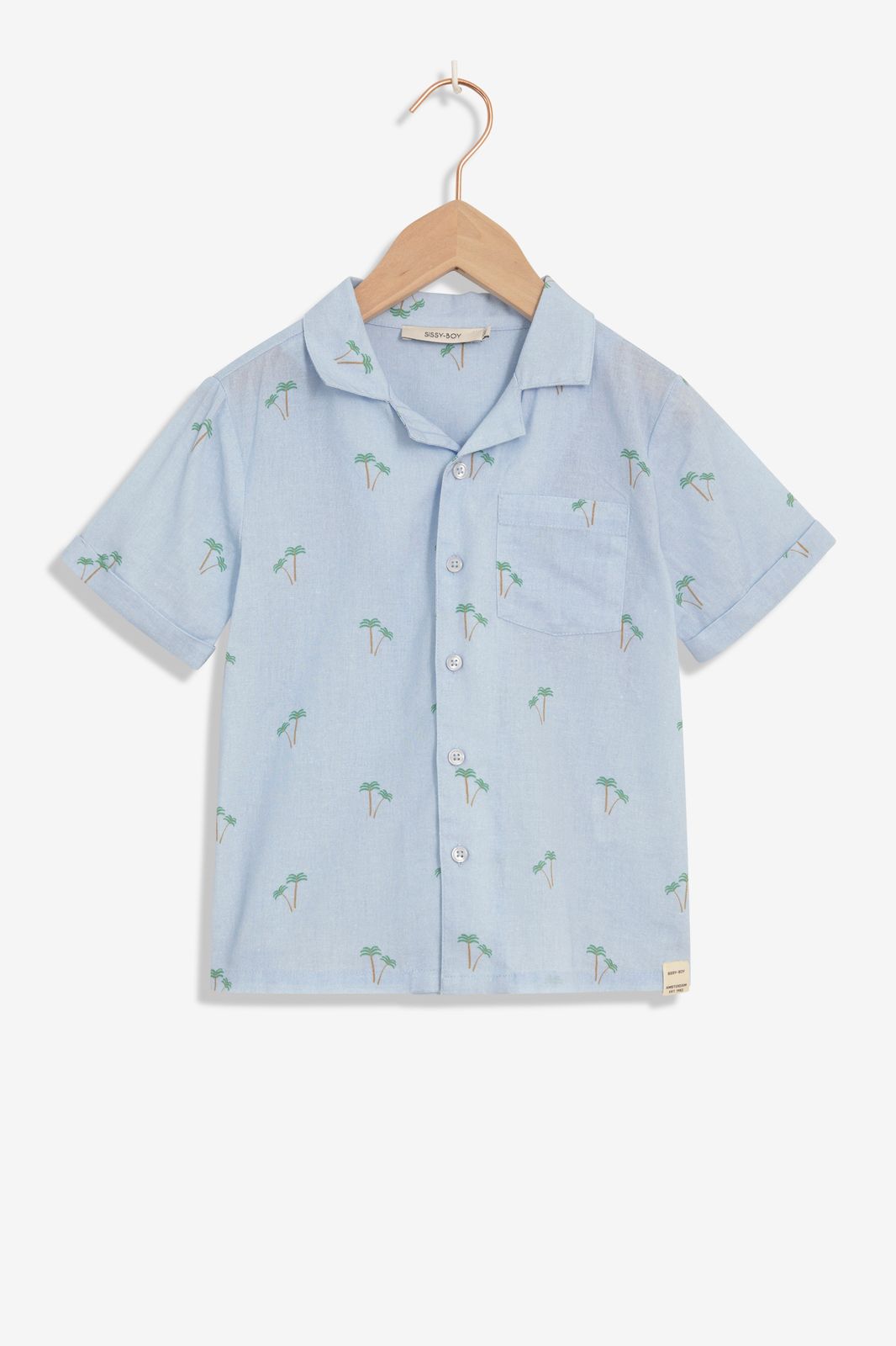 Chemise avec palmiers - bleu clair