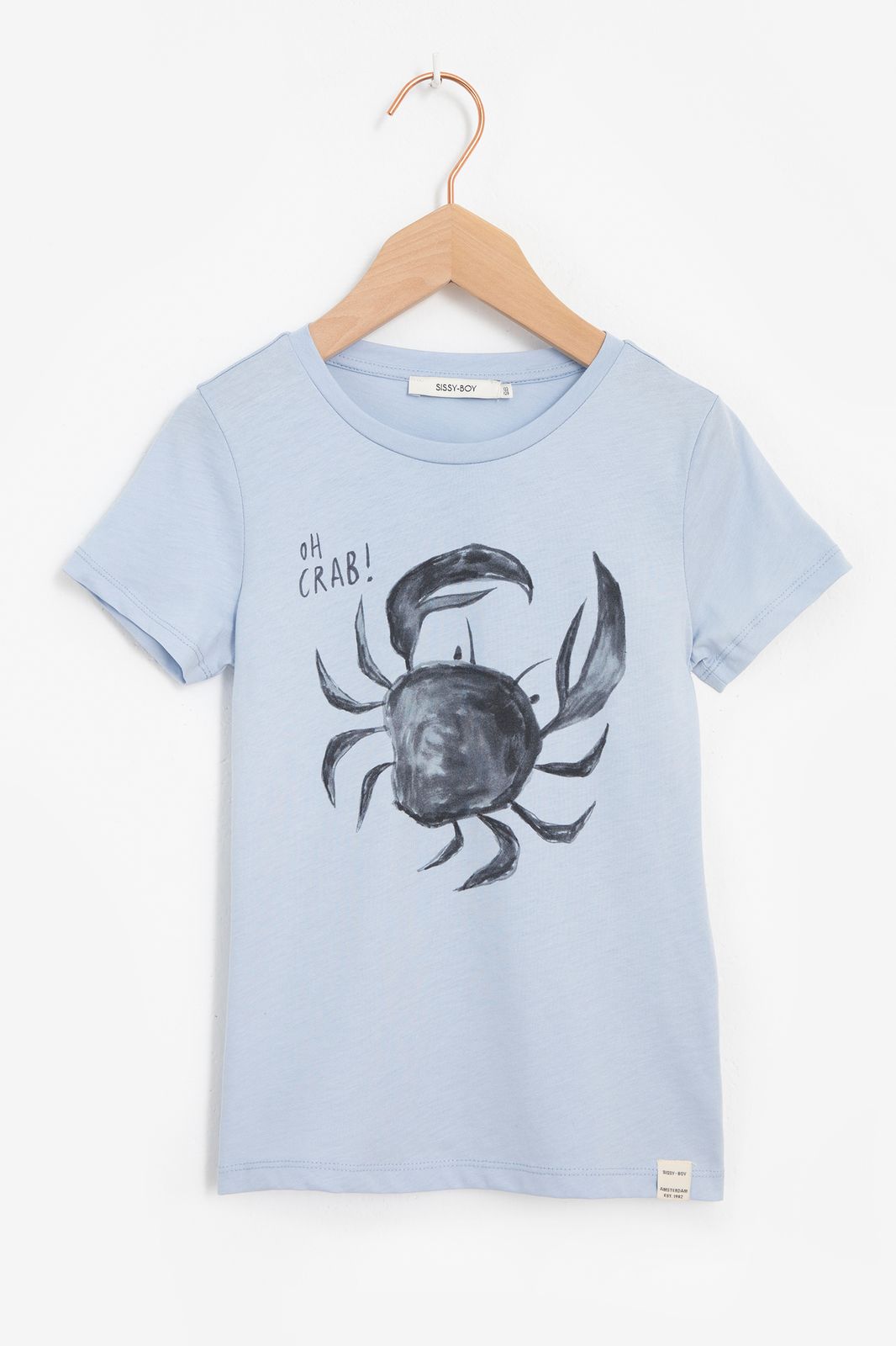 T-shirt avec crabe - bleu clair