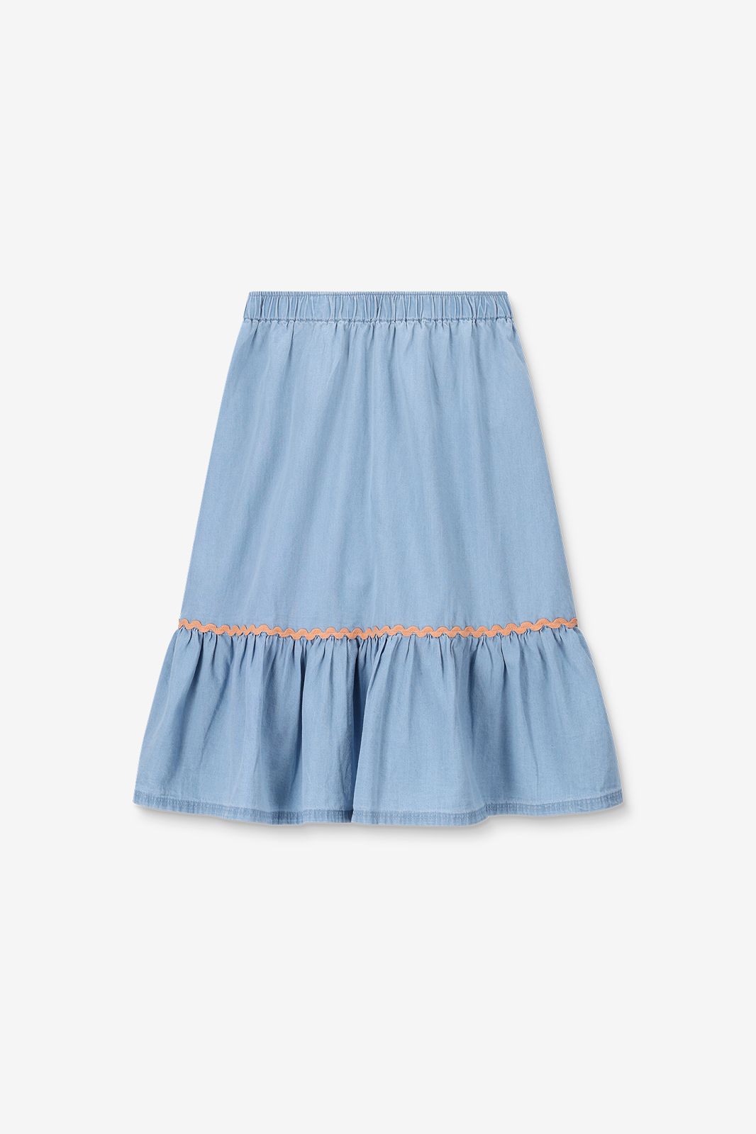 Jupe mi-longue en jean - bleu clair