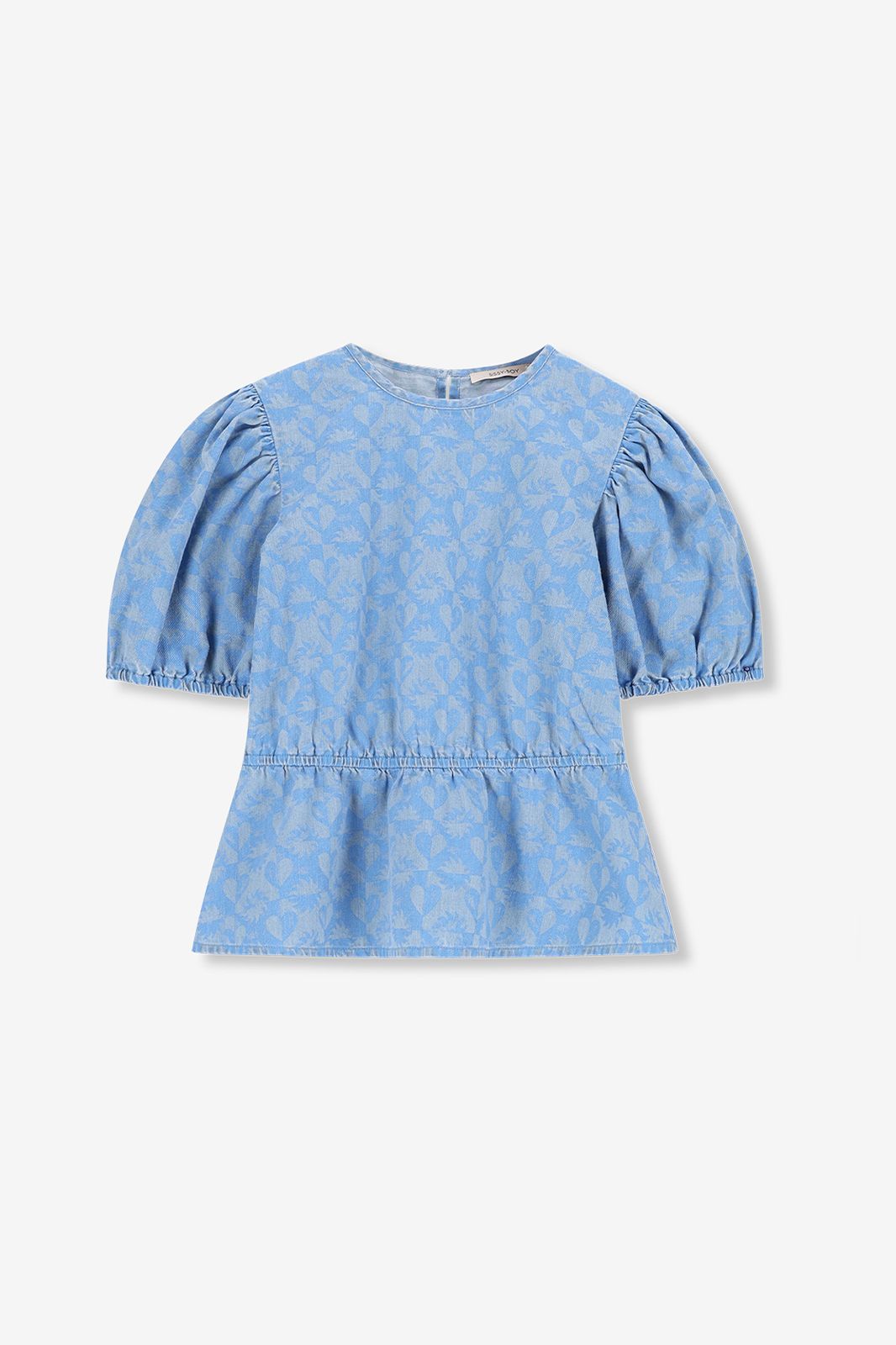 Top en jean avec imprimé - bleu clair