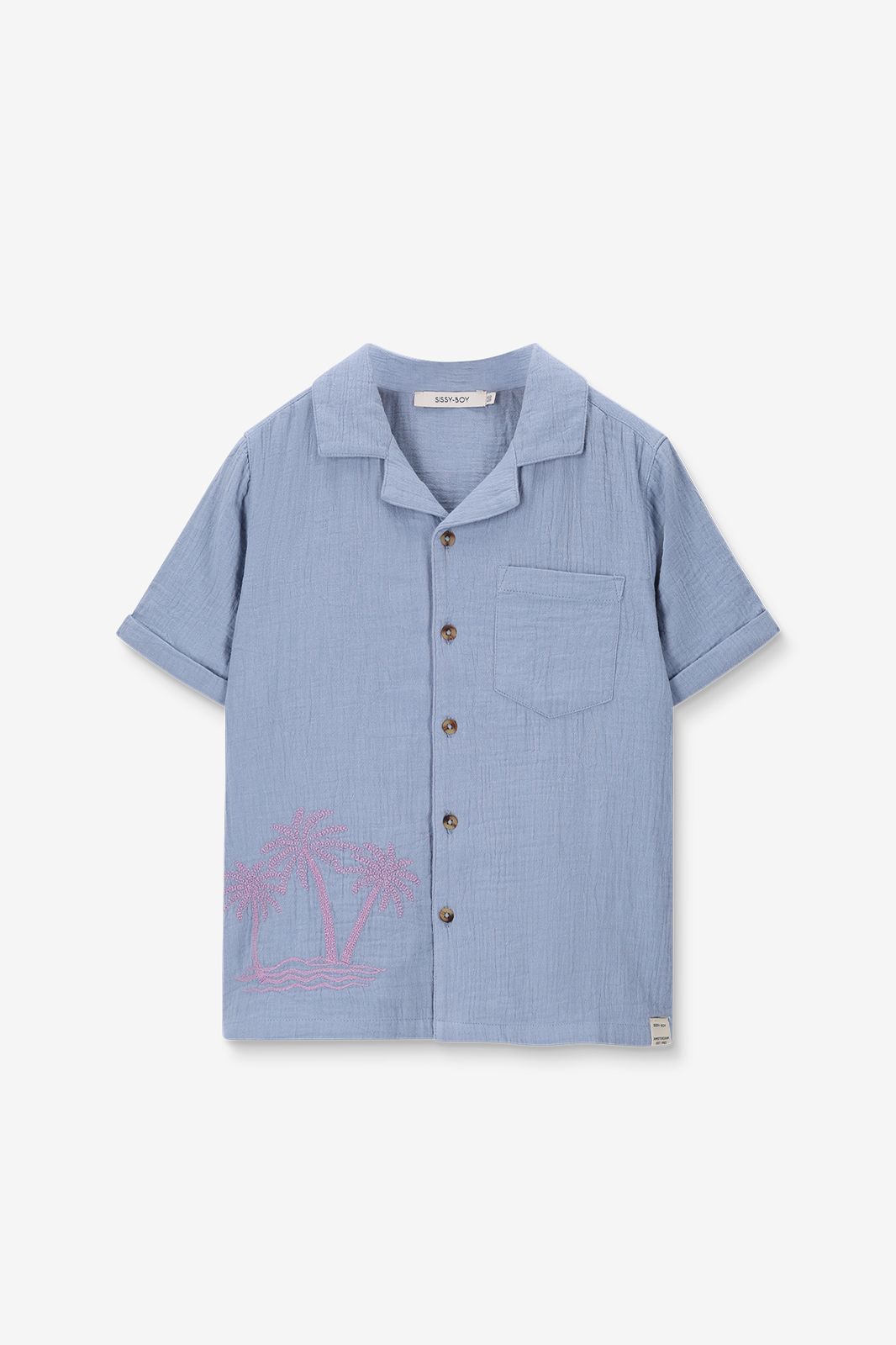 Chemise avec broderies - bleu clair