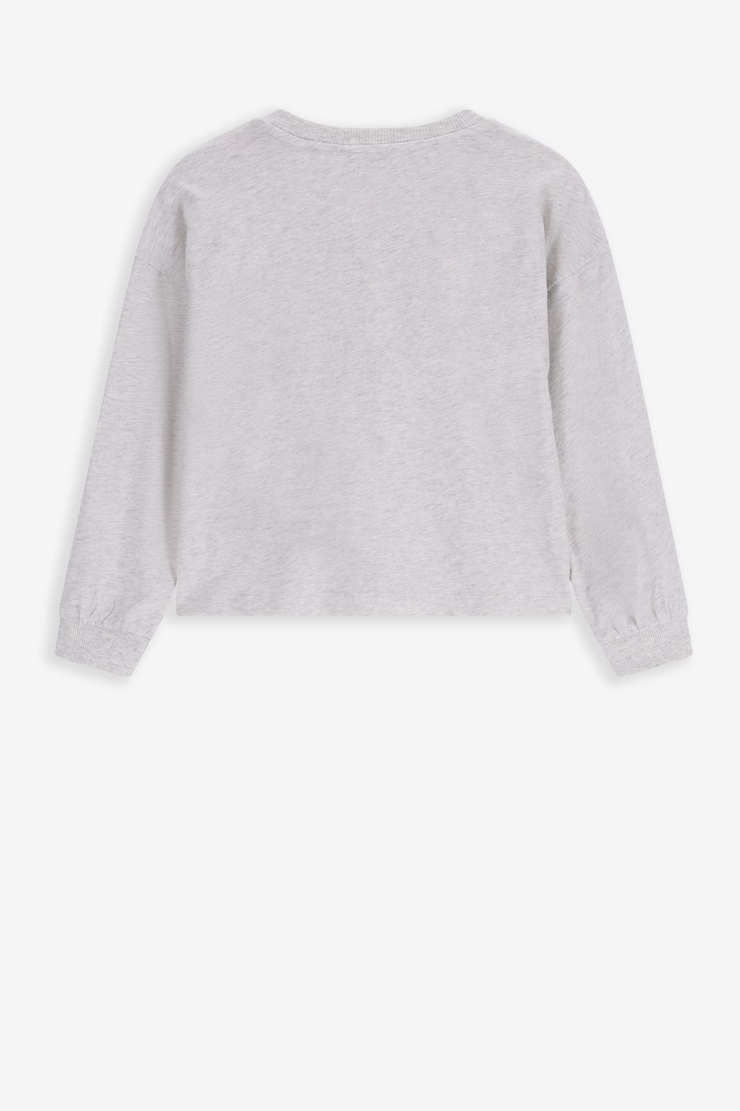 T-shirt manches longues avec imprimé - gris