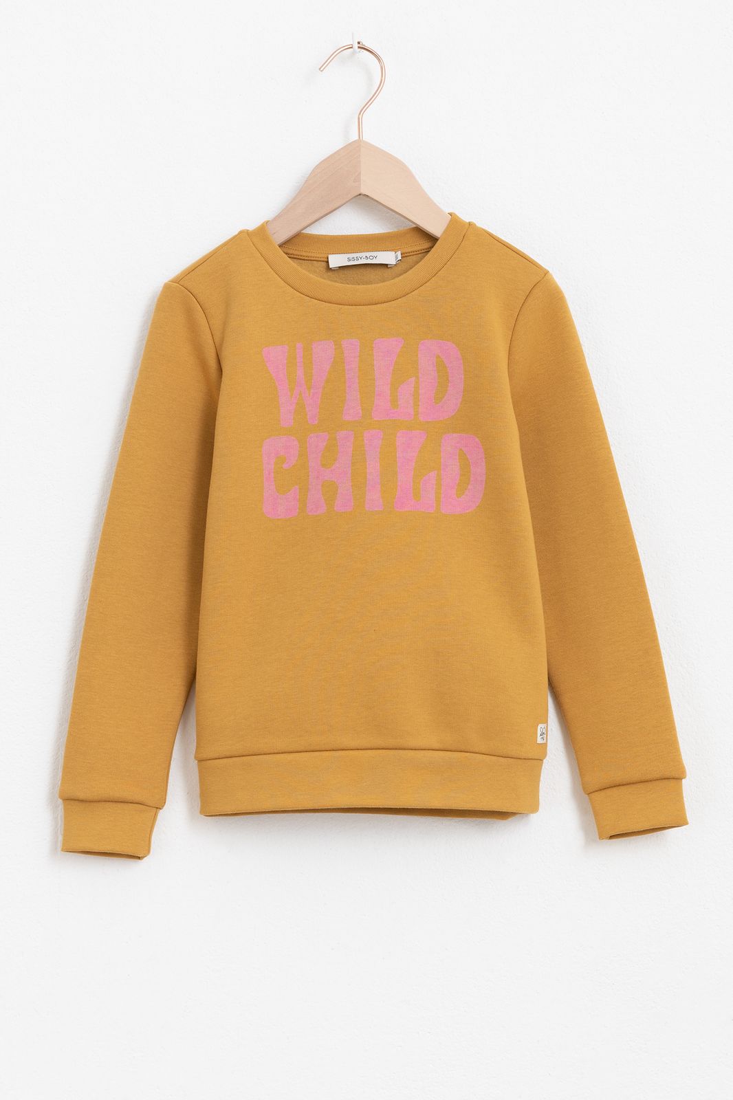 Pull avec texte - ocre