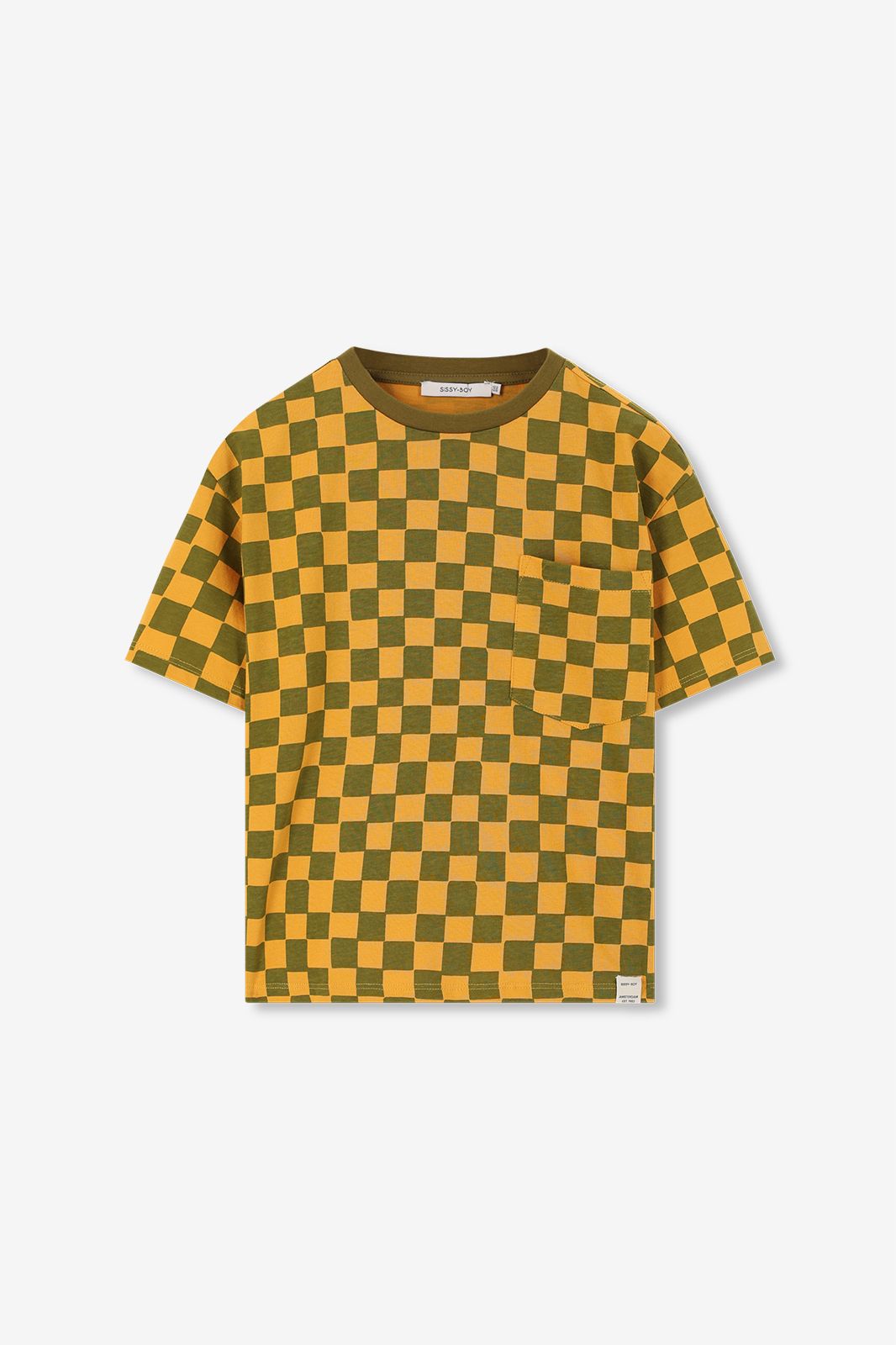 T-shirt à carreaux - jaune