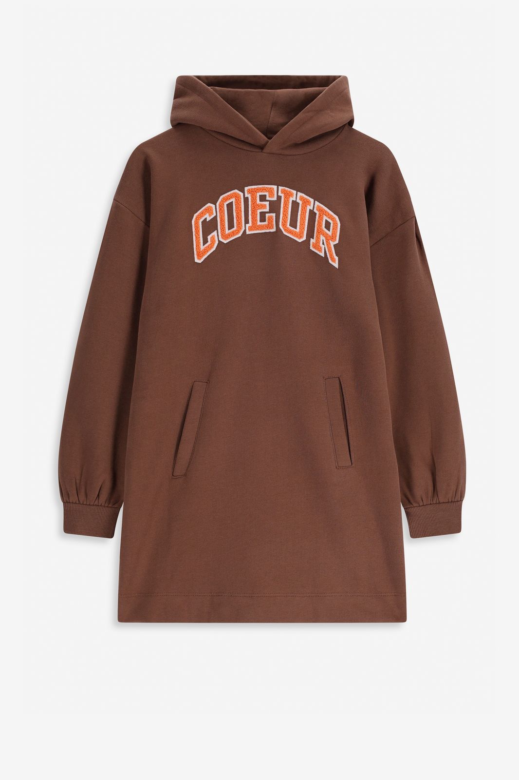 Robe sweat avec illustration - marron