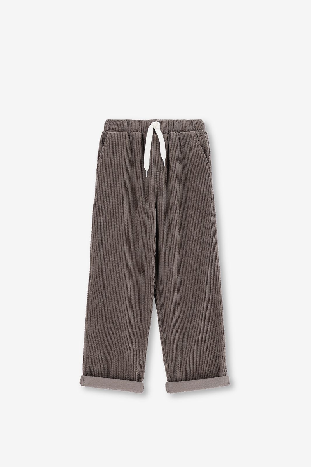 Pantalon pull-on en velours côtelé - marron