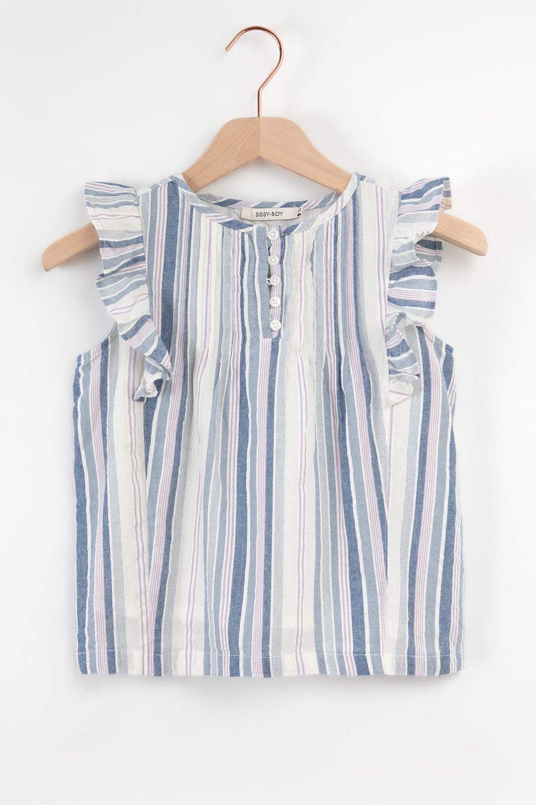 Blouse sans manches rayée - multicolore