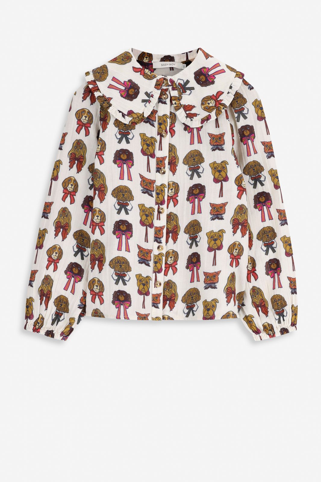 Blouse avec imprimé chiens - blanc cassé