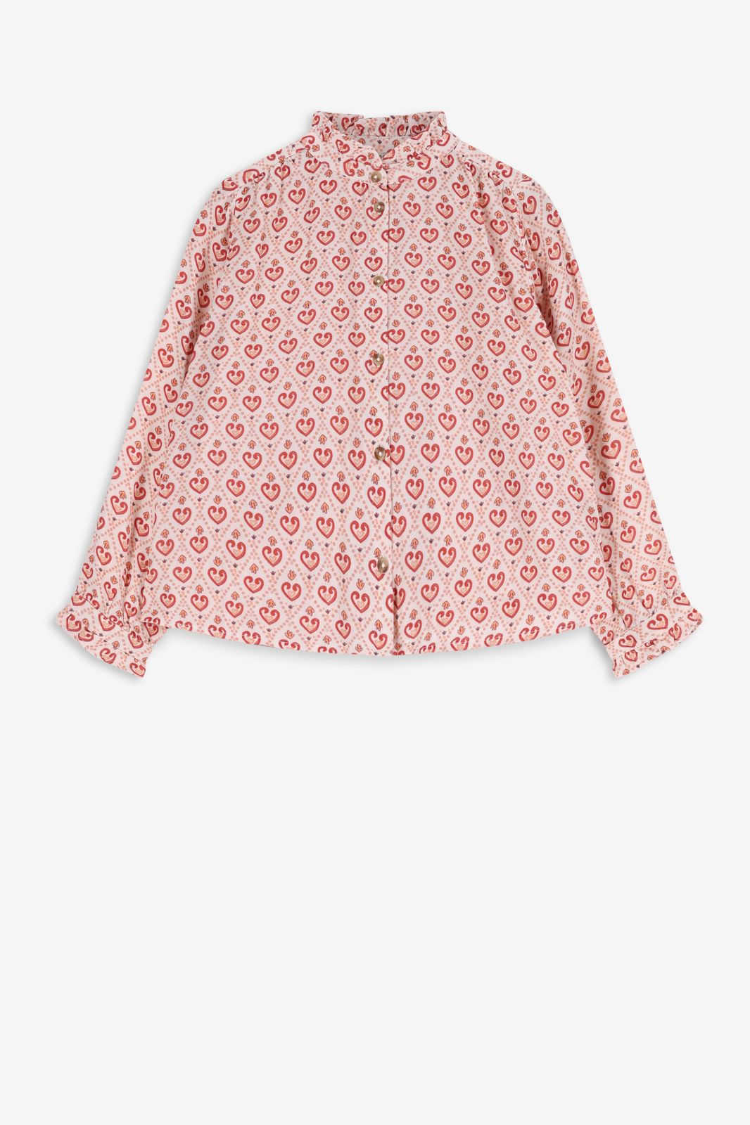 Blouse avec imprimé cœurs - rose clair