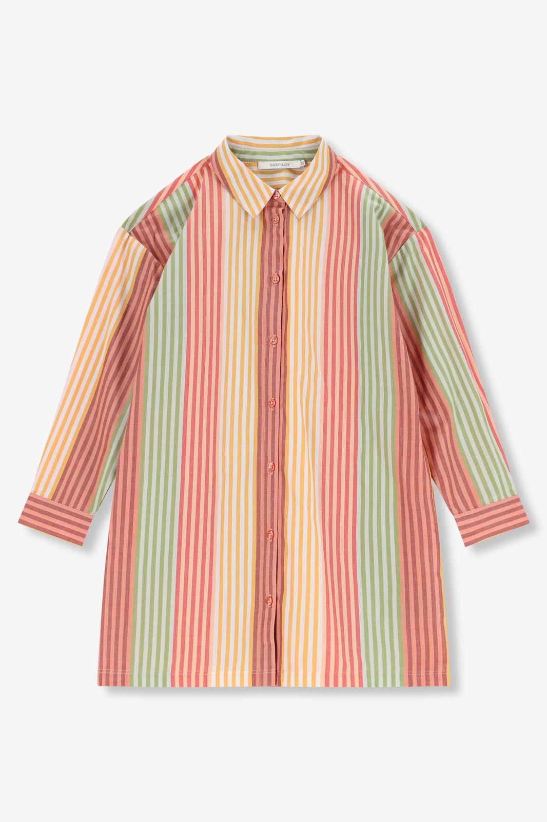 Robe chemise à rayures - multicolore
