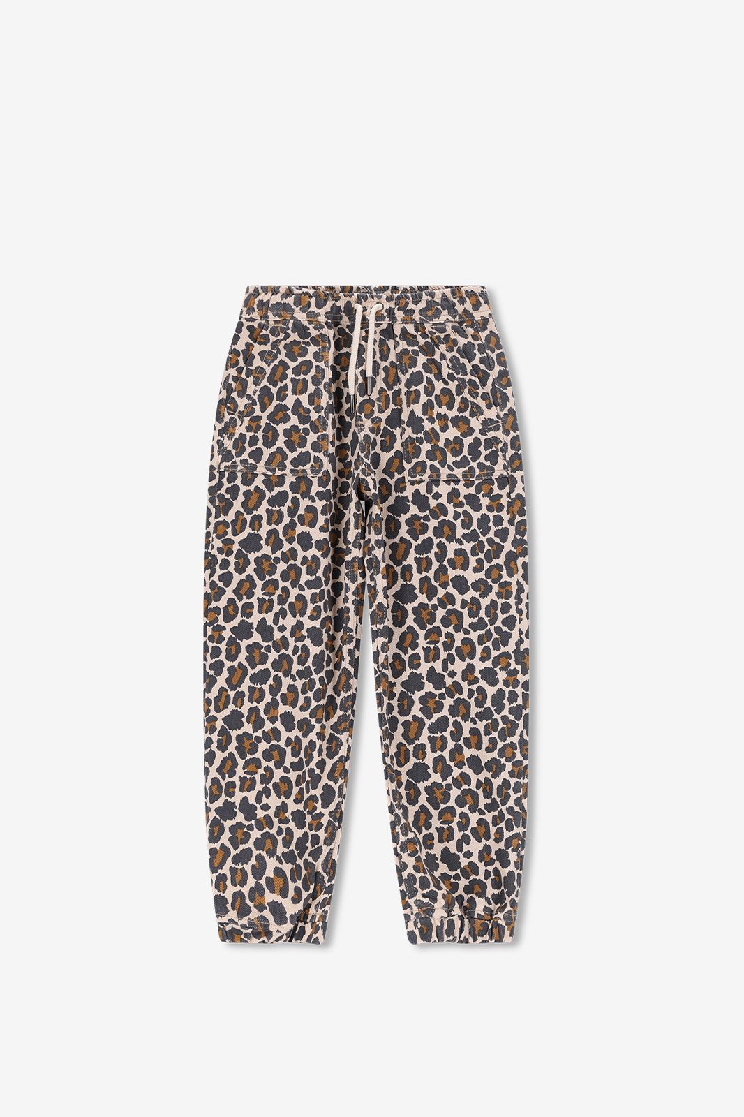 Pantalon pull-on avec imprimé léopard - marron
