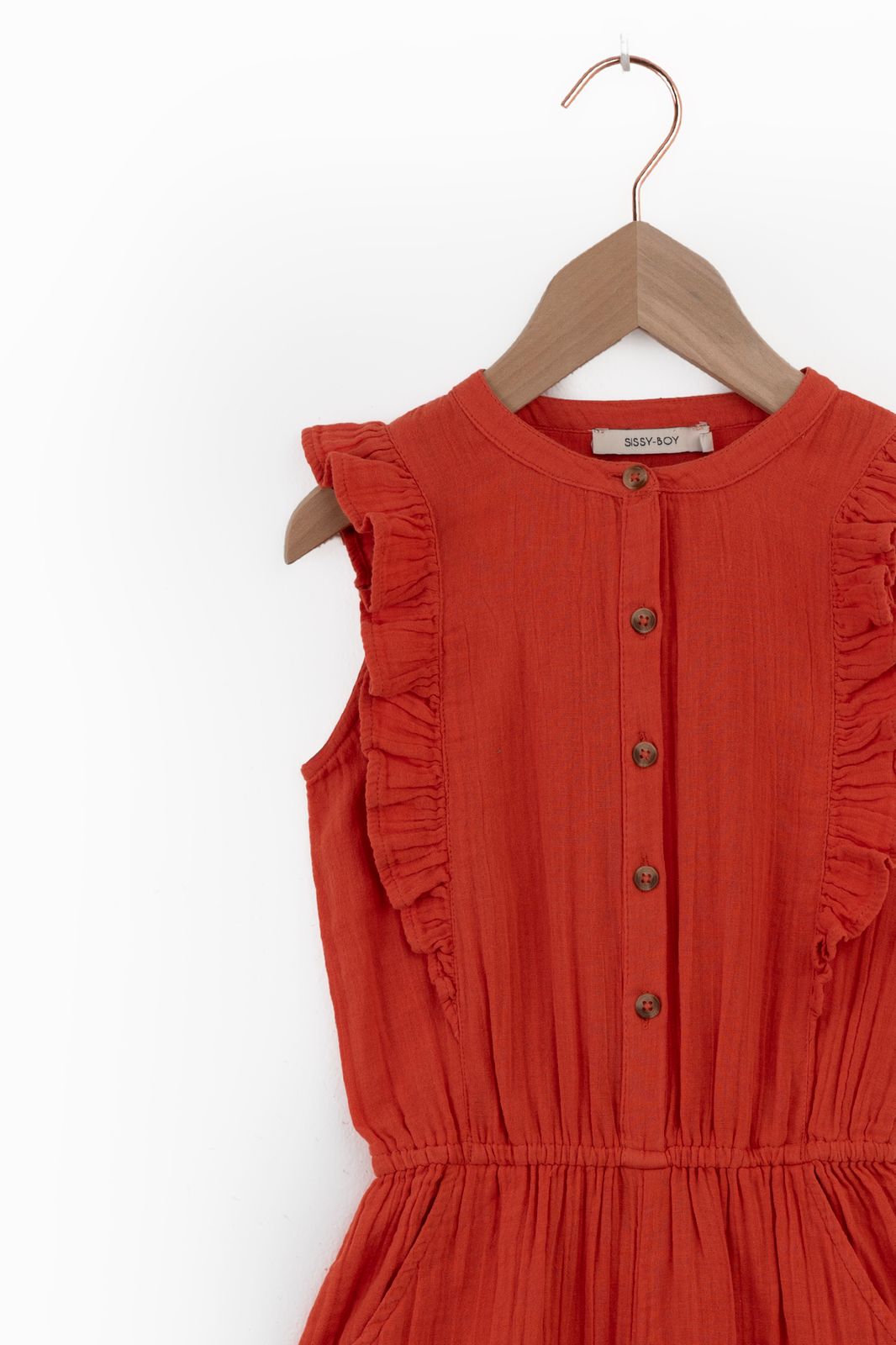 Combinaison en mousseline avec volants - rouge