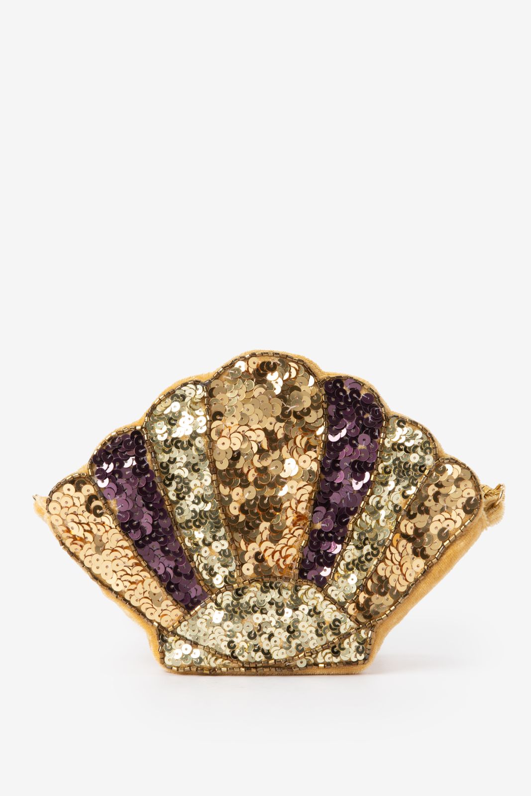 Sac coquillage avec paillettes - doré