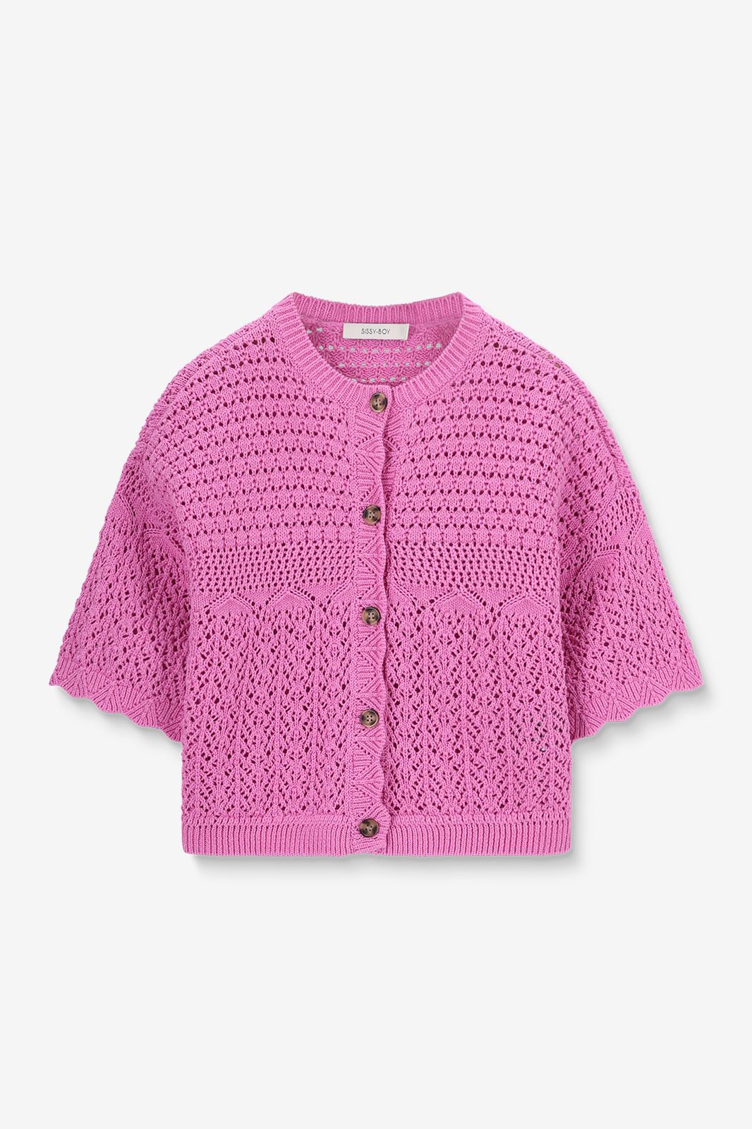 Gilet ajouré - rose