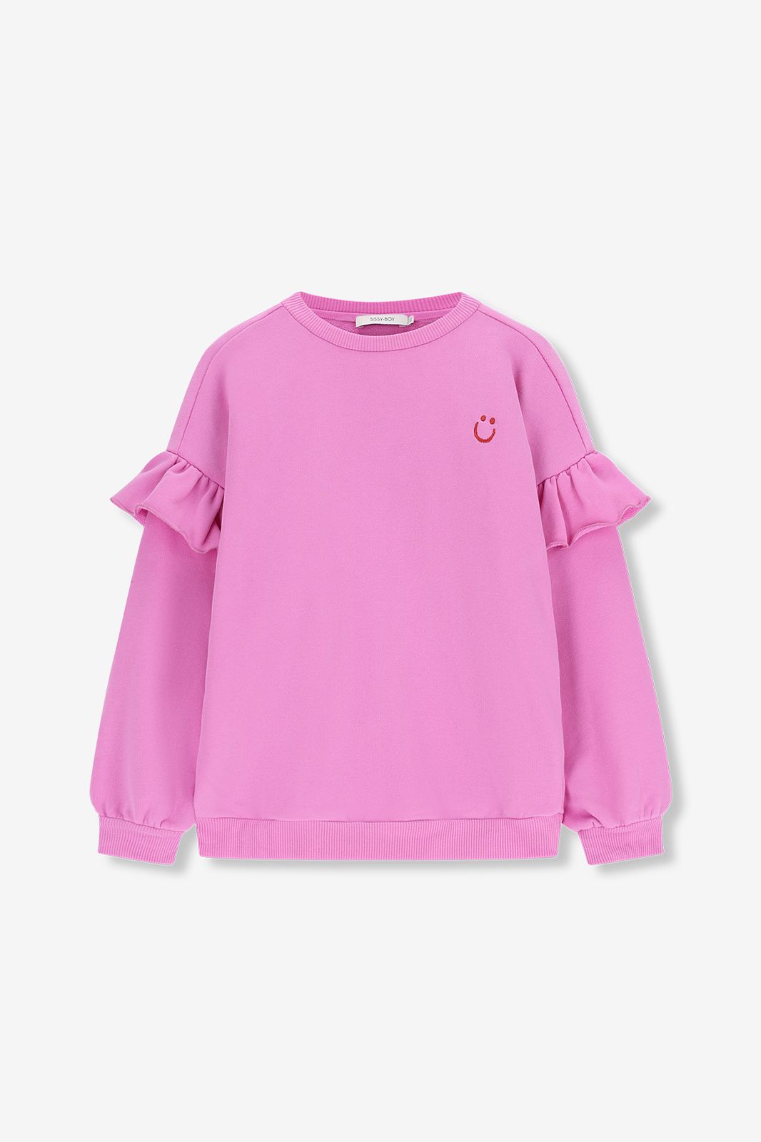 Sweat ample avec volants - rose