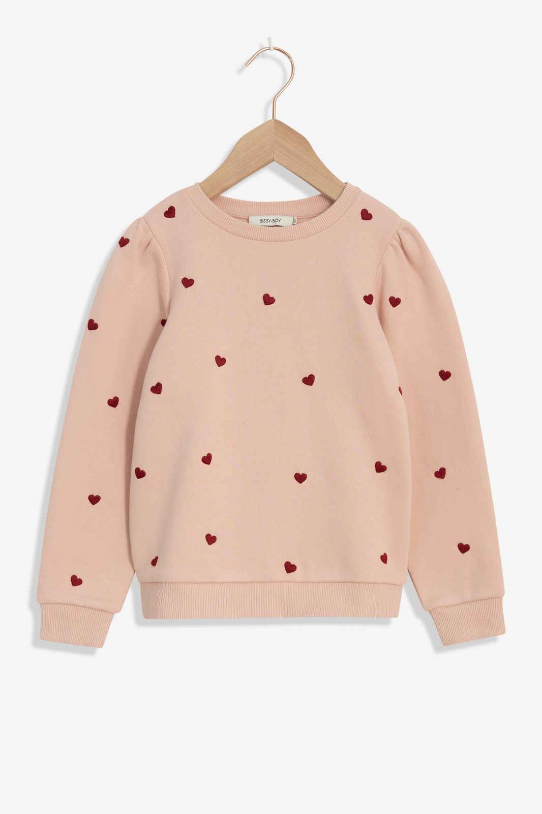 Sweater à cœurs - rose clair