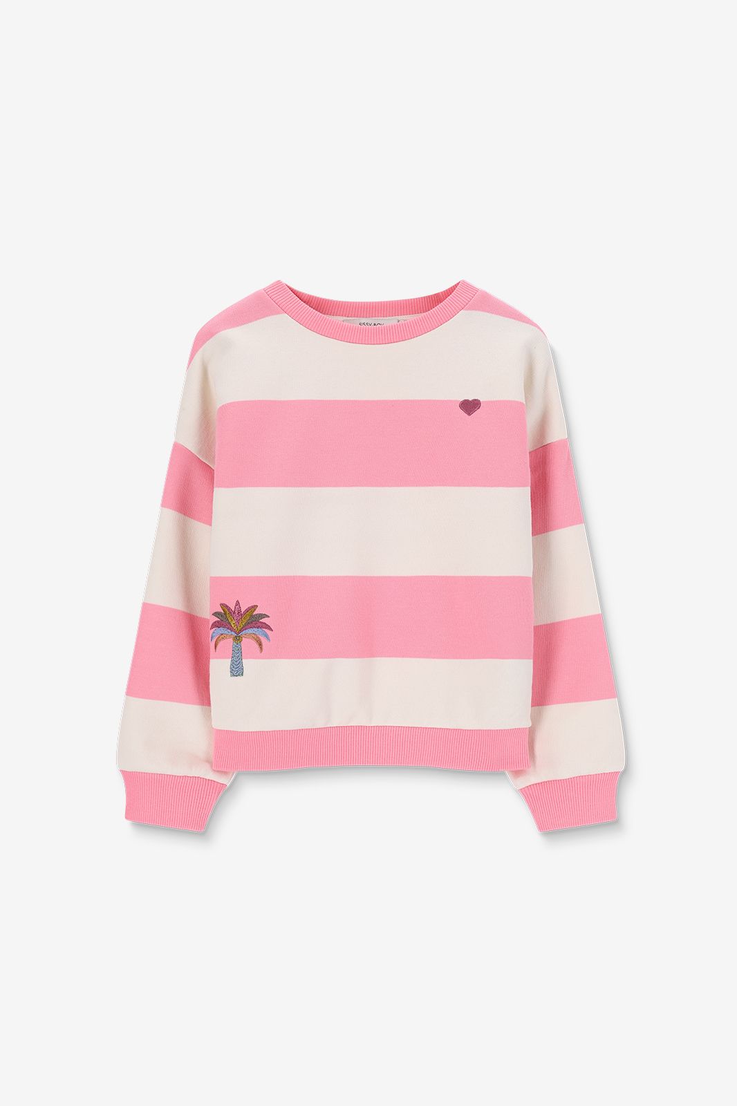 Pull à rayures - rose clair