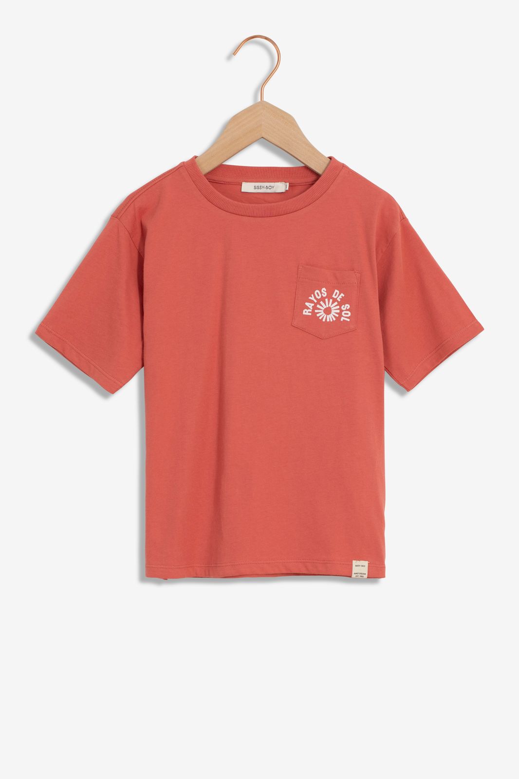 T-shirt Garment dye avec imprimé sur le dos - rose