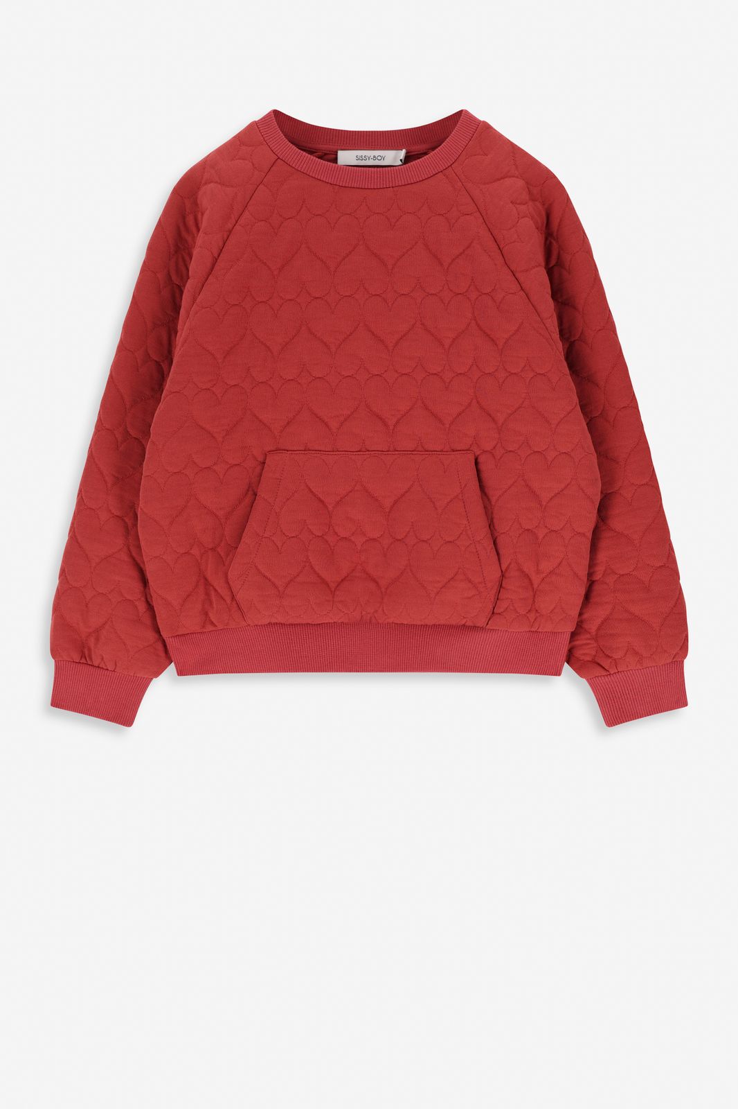 Pull avec matelassage en cœurs  - rouge