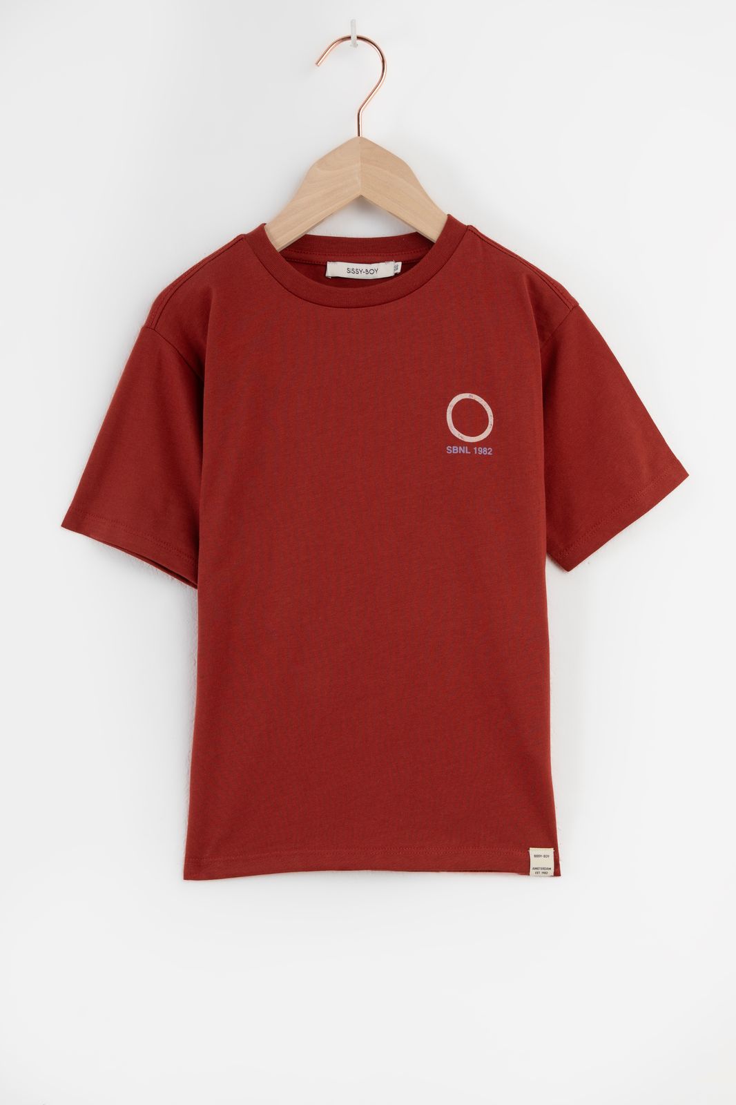 T-shirt ample avec illustration - rouge foncé