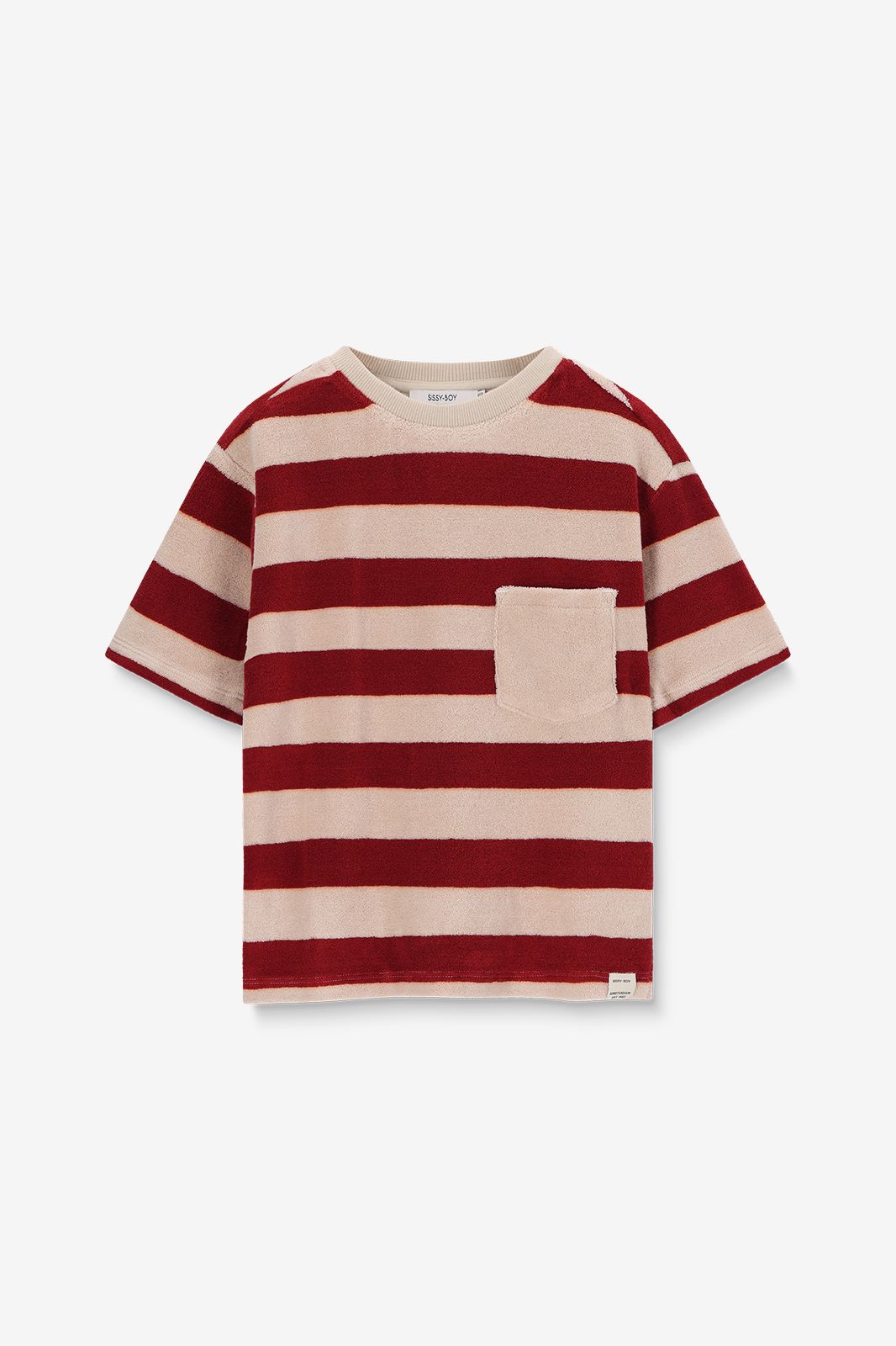 T-shirt en tissu éponge - rouge foncé