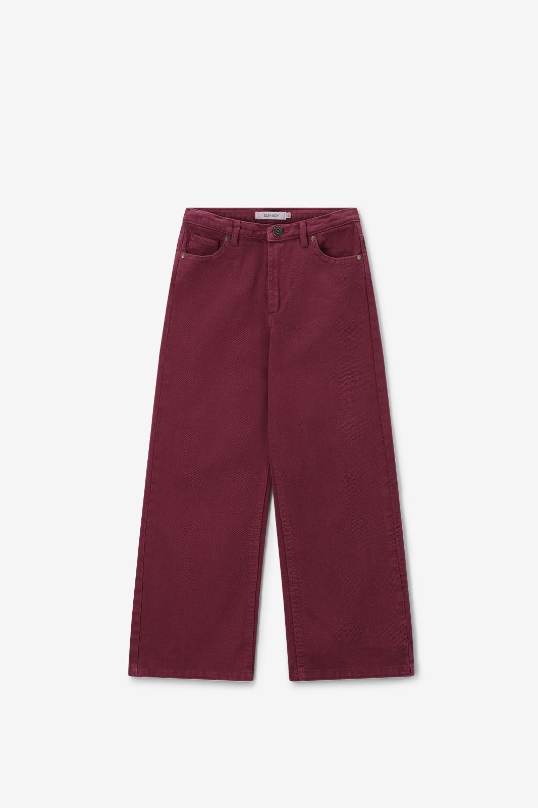 Jean jambes larges - rouge foncé