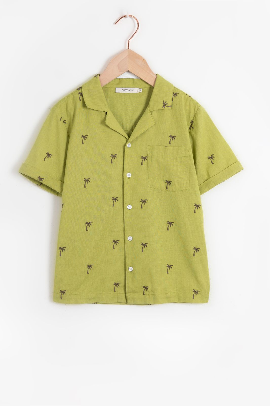 Chemise avec palmiers brodés - vert