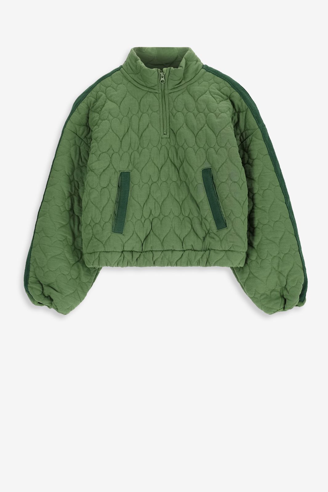 Pull avec matelassage en cœurs  - vert