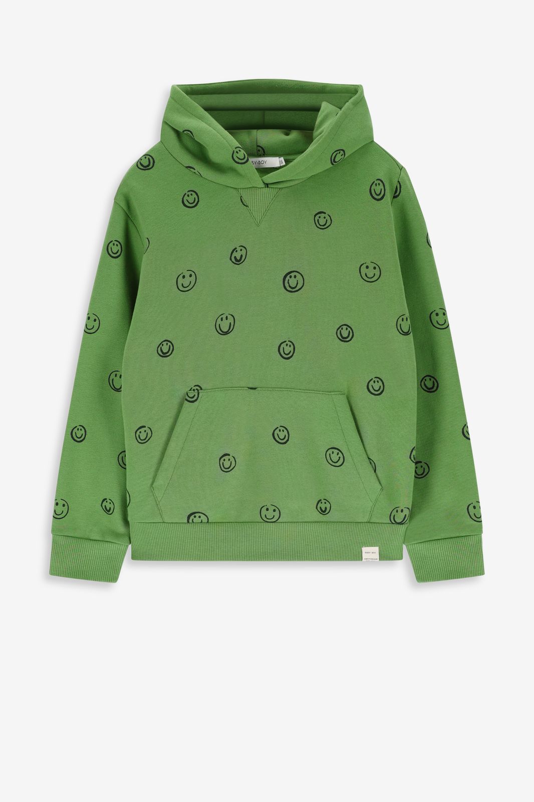 Pull à capuche avec imprimé smileys - vert