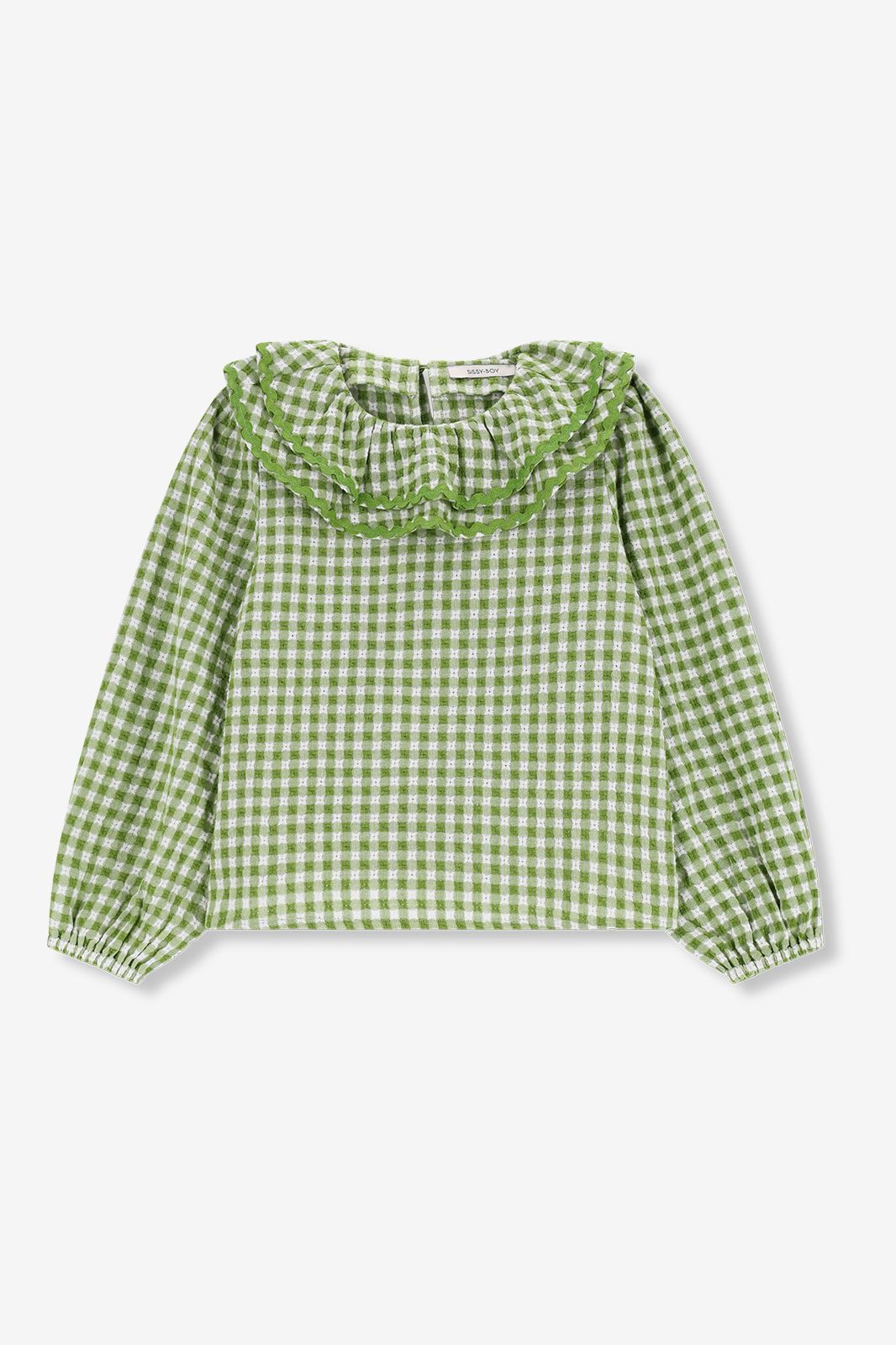 Blouse avec col à volants - vert