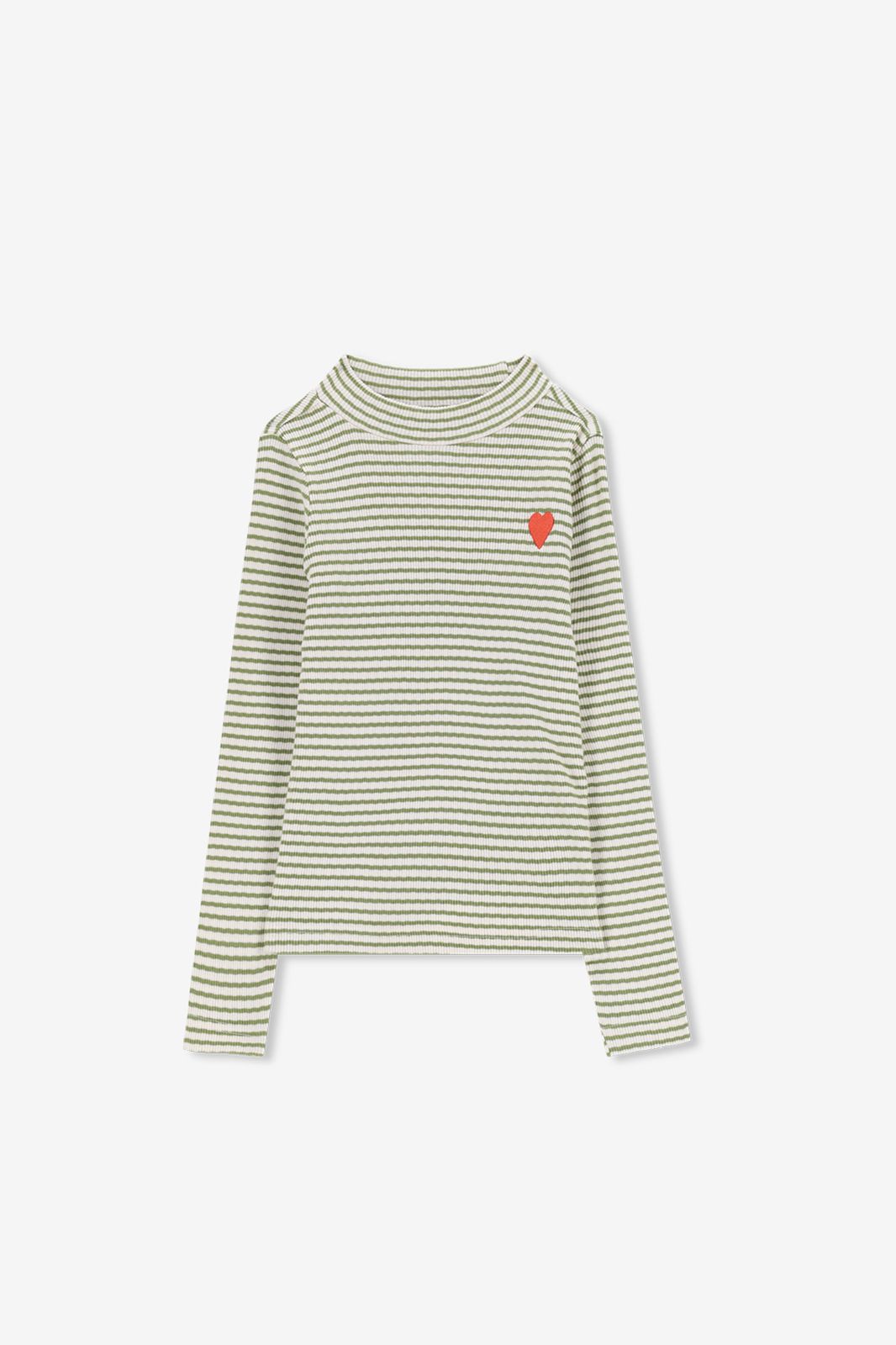 T-shirt manches longues rayé - vert