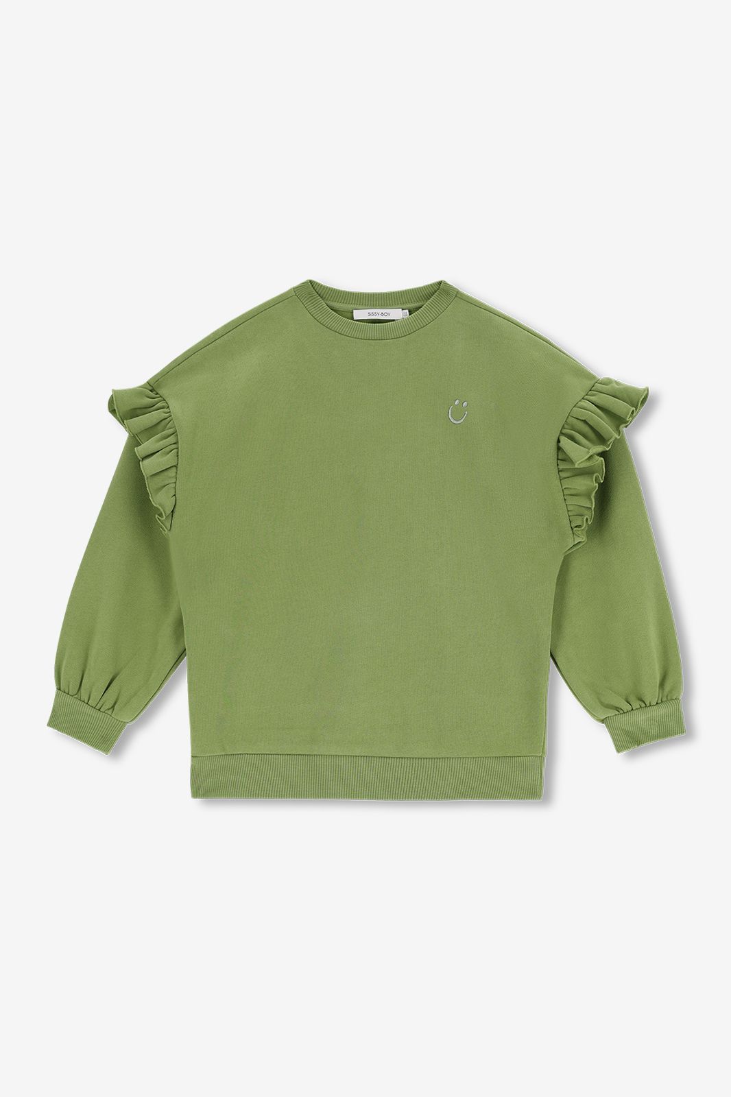 Sweat ample avec volants - vert