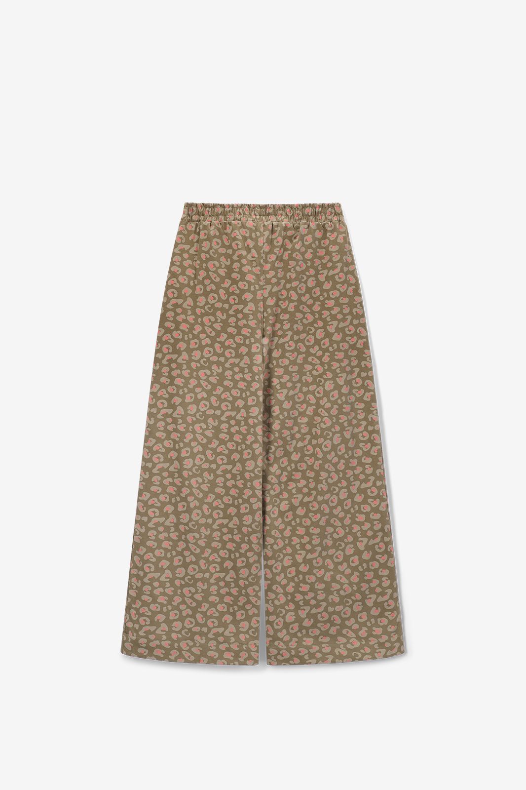 Pantalon jambes larges avec imprimé léopard - vert