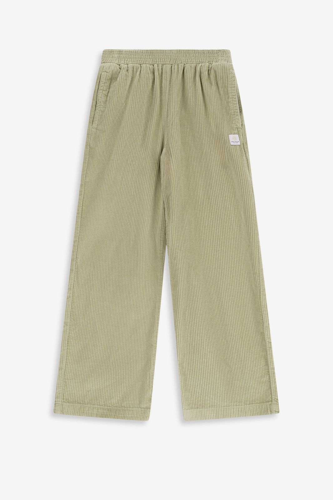 Pantalon large en velours côtelé - vert clair