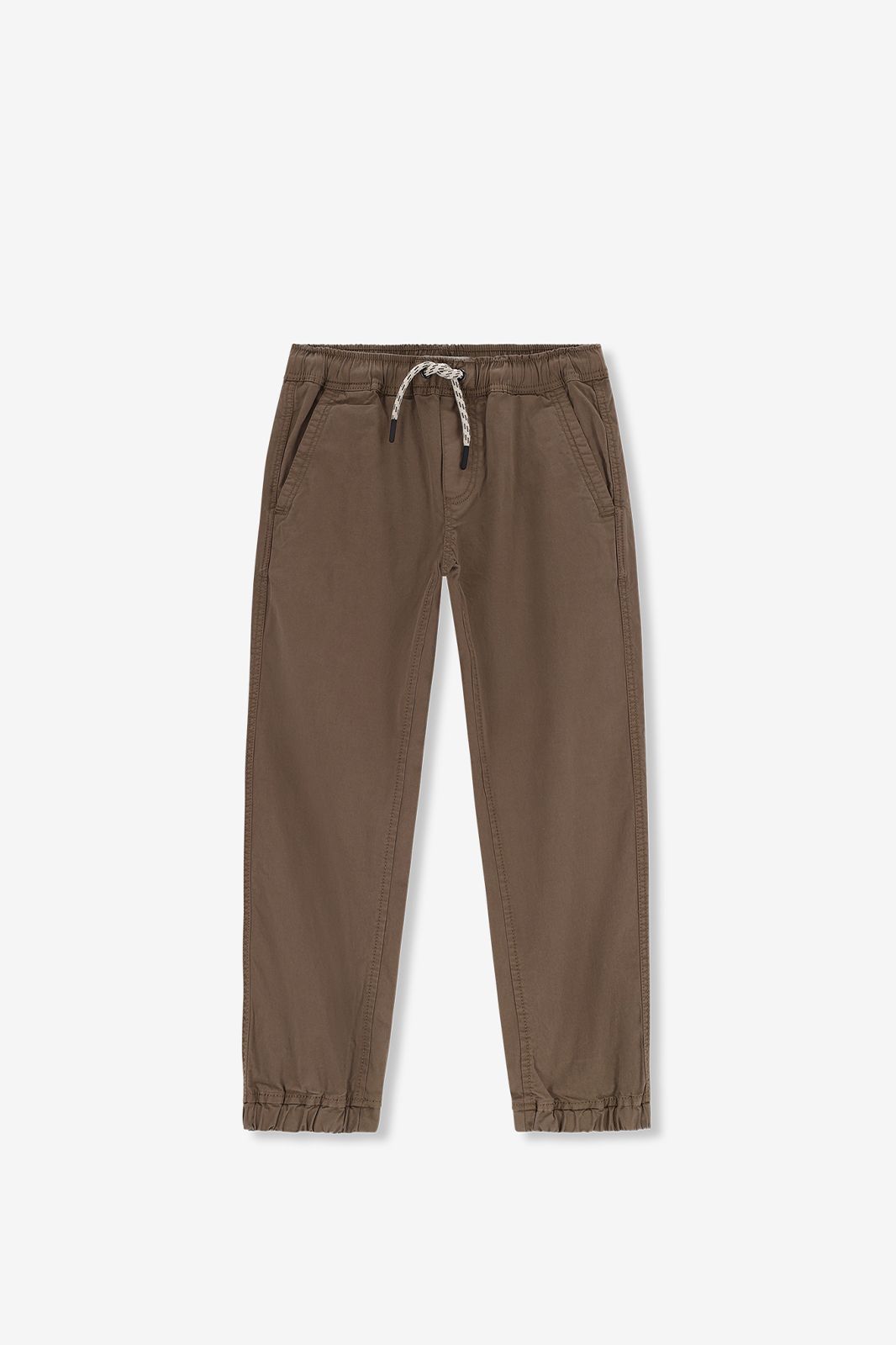 Pantalon pull-on avec cordons de serrage - marron foncé