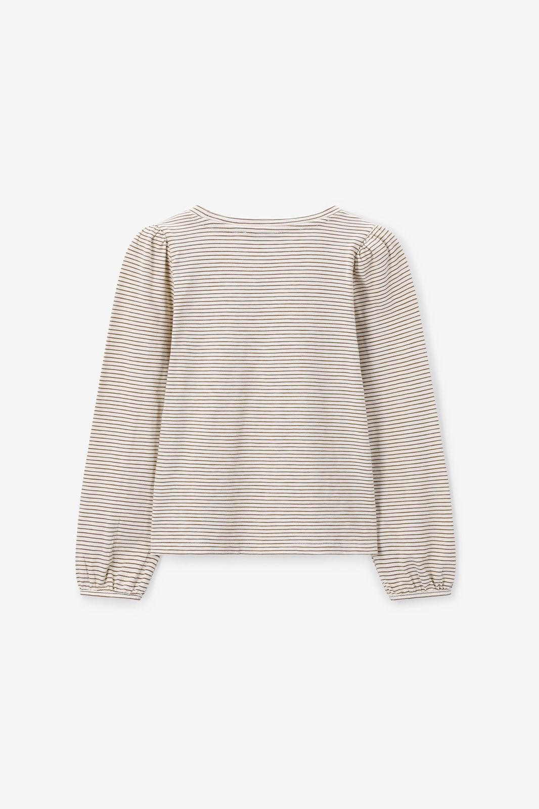 T-shirt manches longues rayé - vert foncé