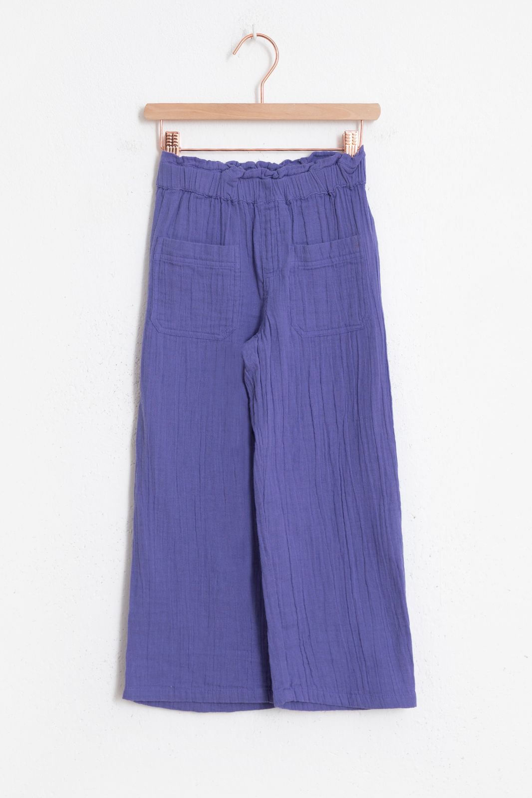 Pantalon jambes larges mousseline - violet