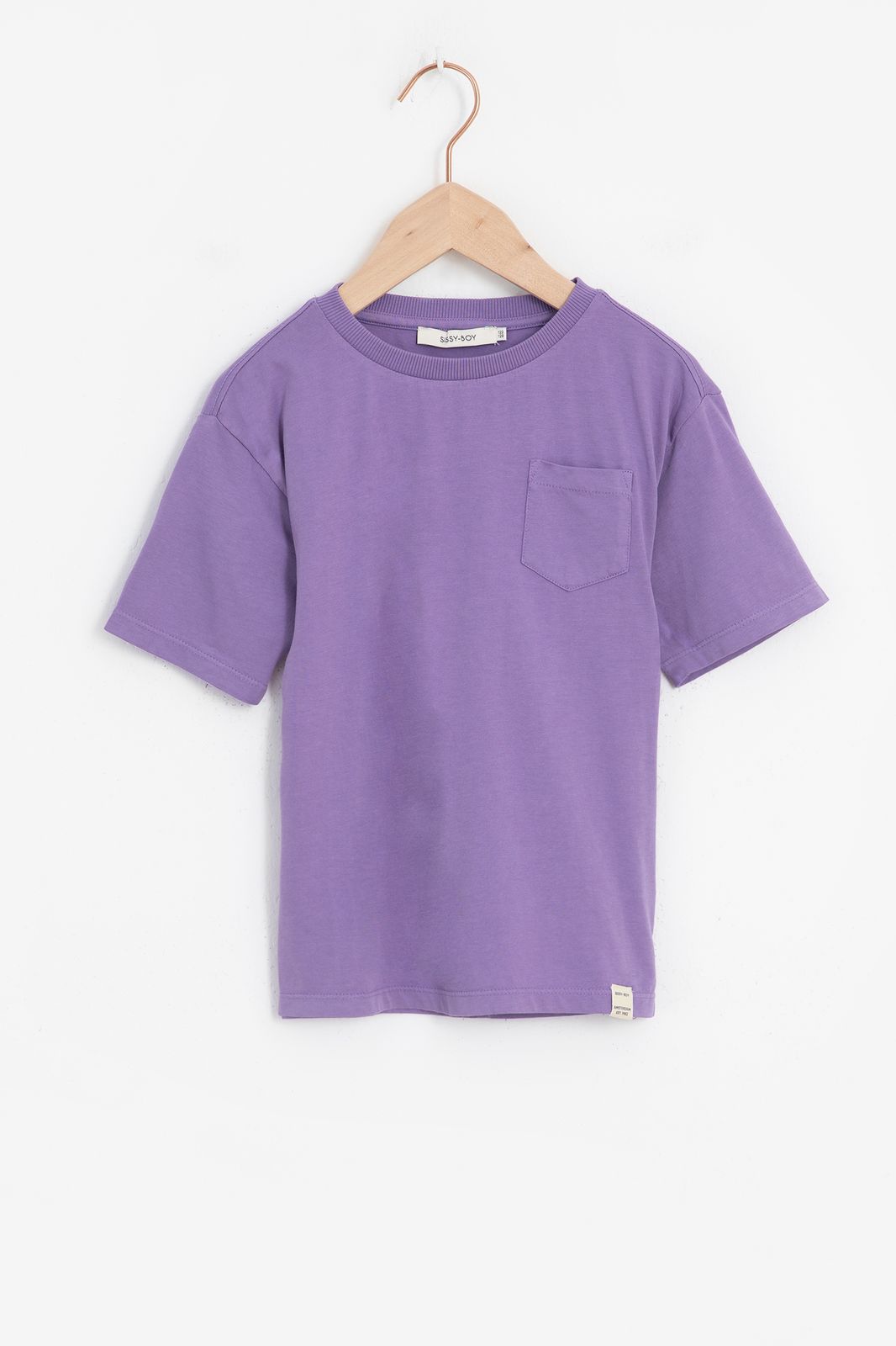 T-shirt avec poche poitrine - violet