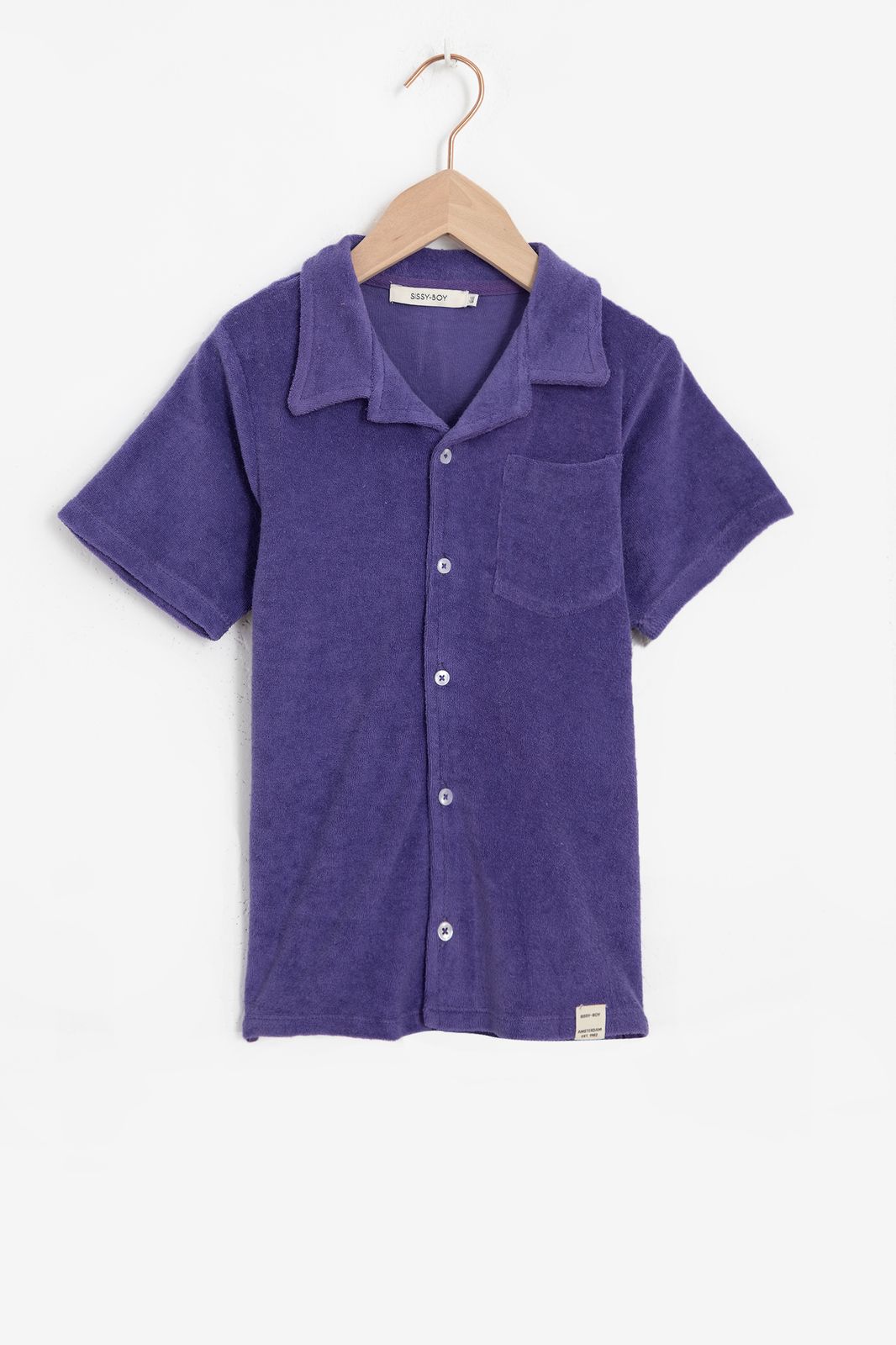 T-shirt en tissu éponge avec boutons - violet