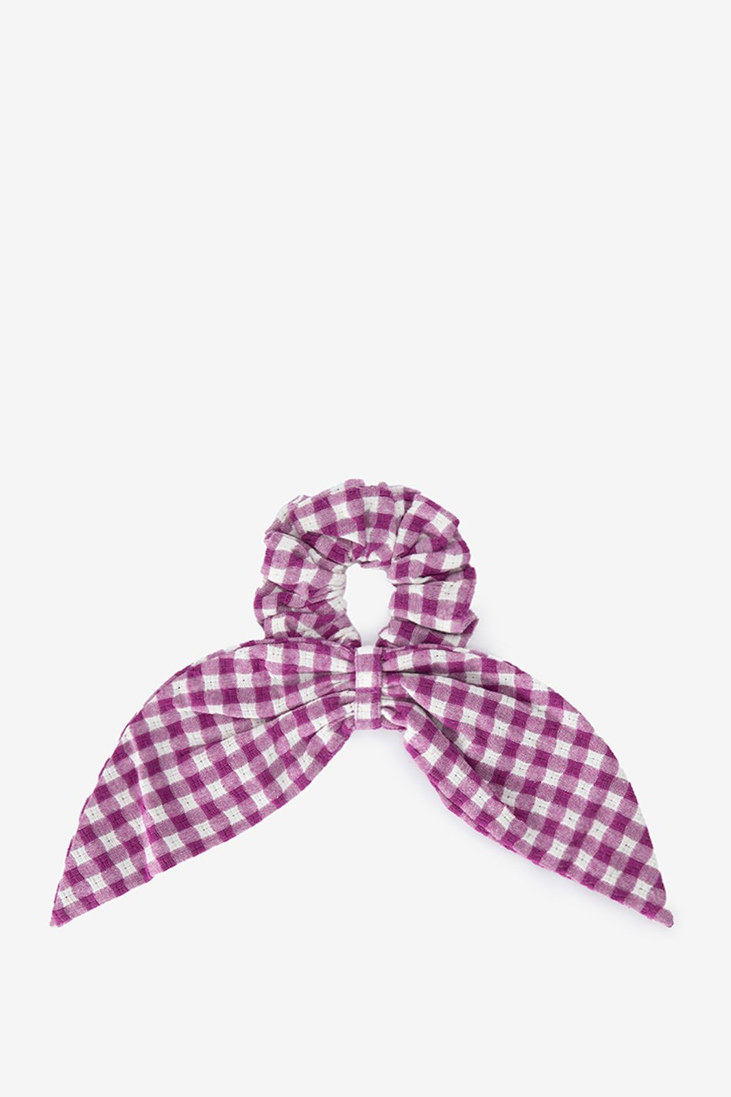 Chouchou à carreaux - violet