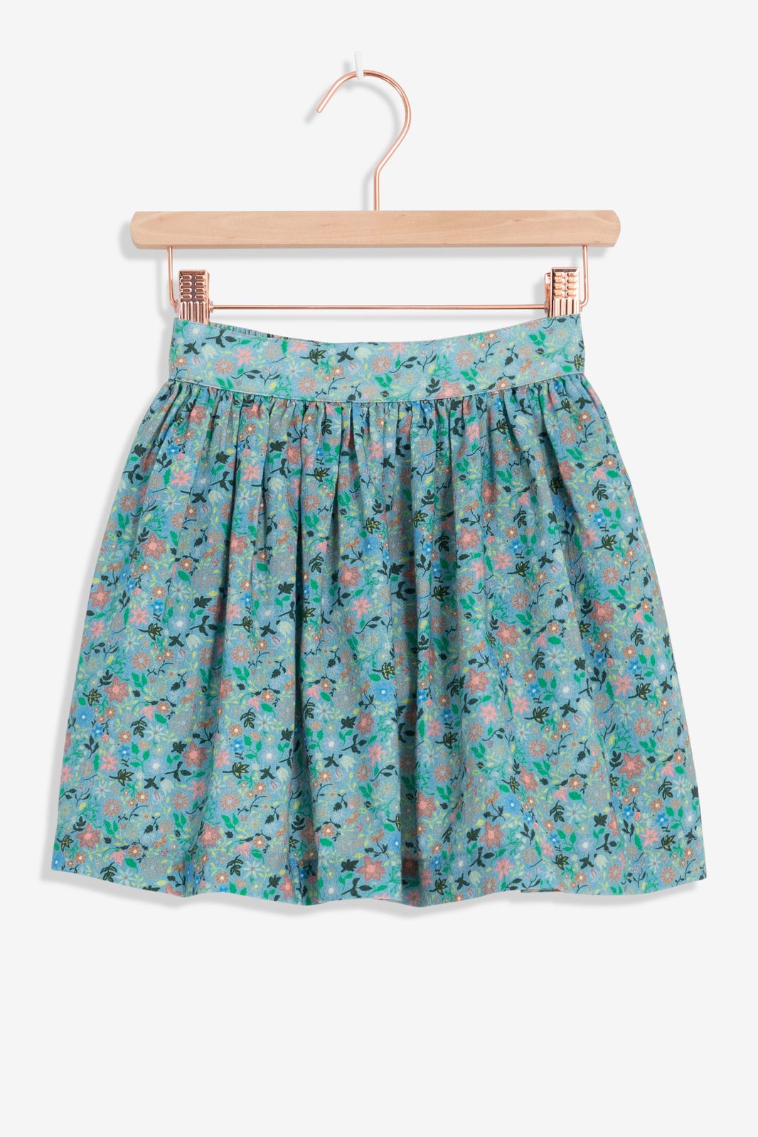 Blauwe rok met gekleurde bloemenprint - Kids | Sissy-Boy