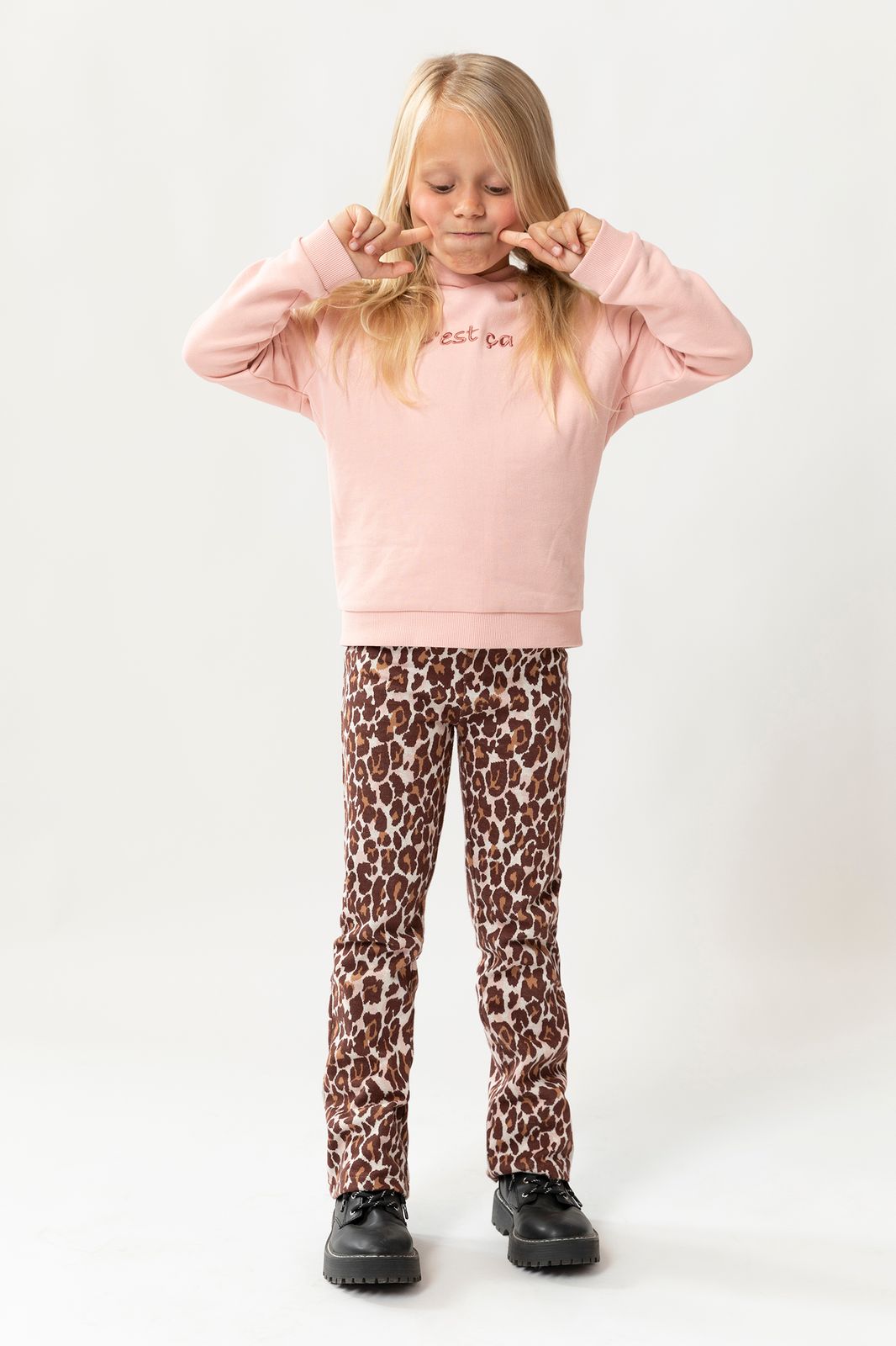Bruine flared legging panterprint - Kids | Sissy-Boy