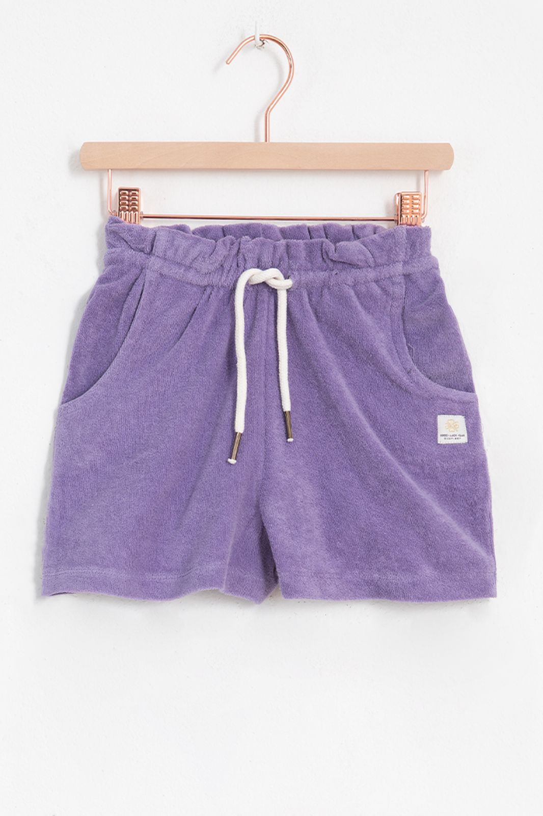 Paarse badstof shorts