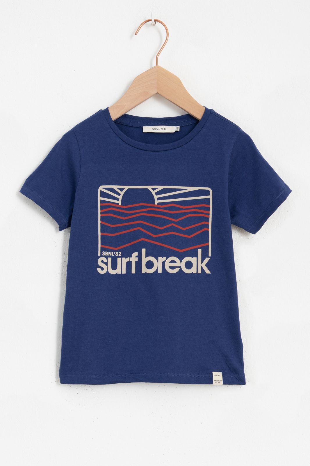 Donkerblauw T-shirt surfbreak