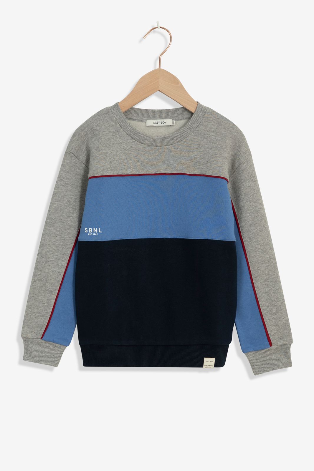 Donkerblauwe colourblock sweater - Kids | Sissy-Boy