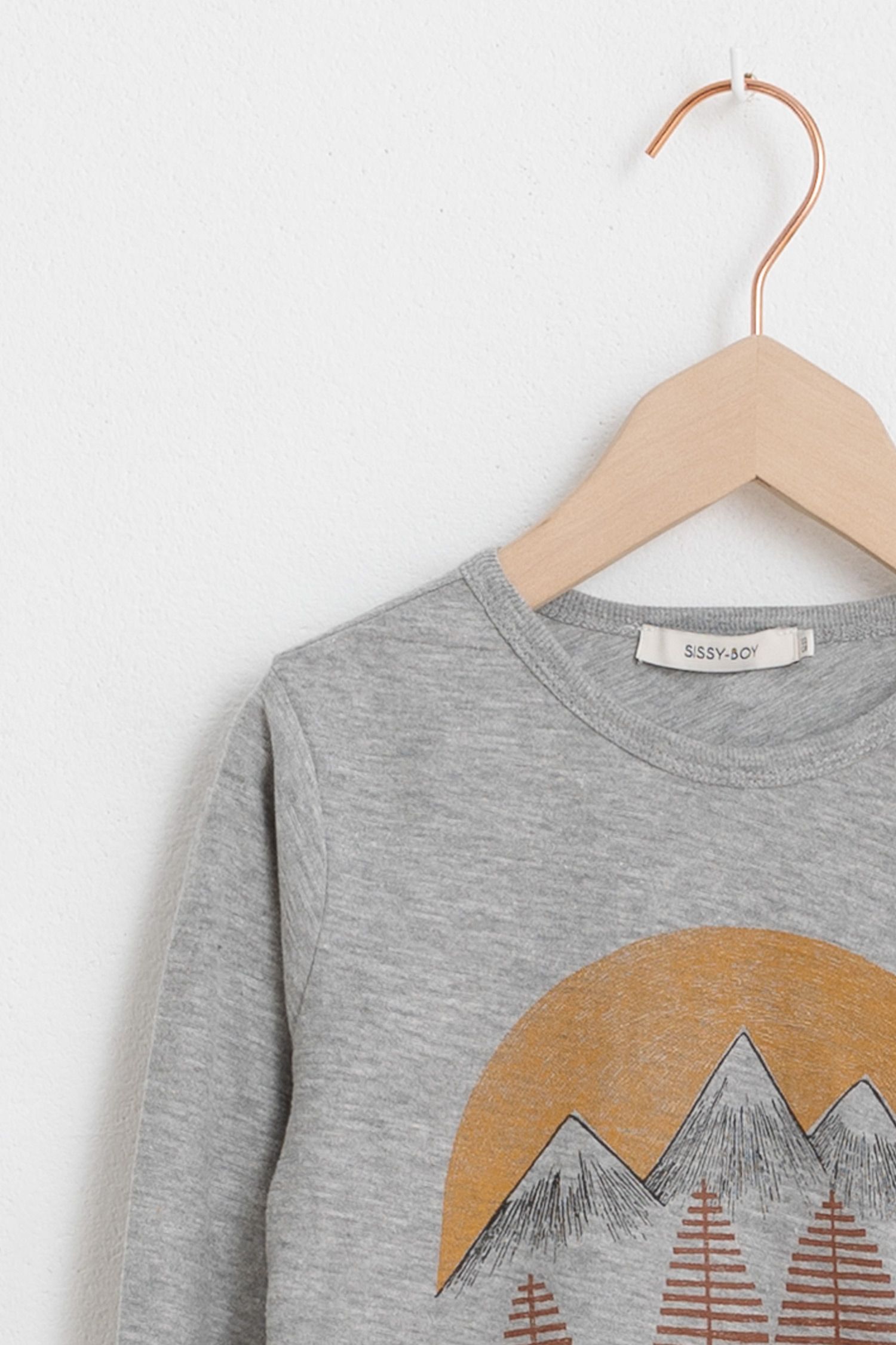 Grijs t-shirt met lange mouw en print - Kids | Sissy-Boy